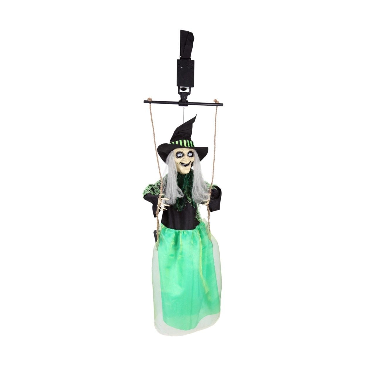 Animated Witch On The Swing With Light& Sound 120cm
