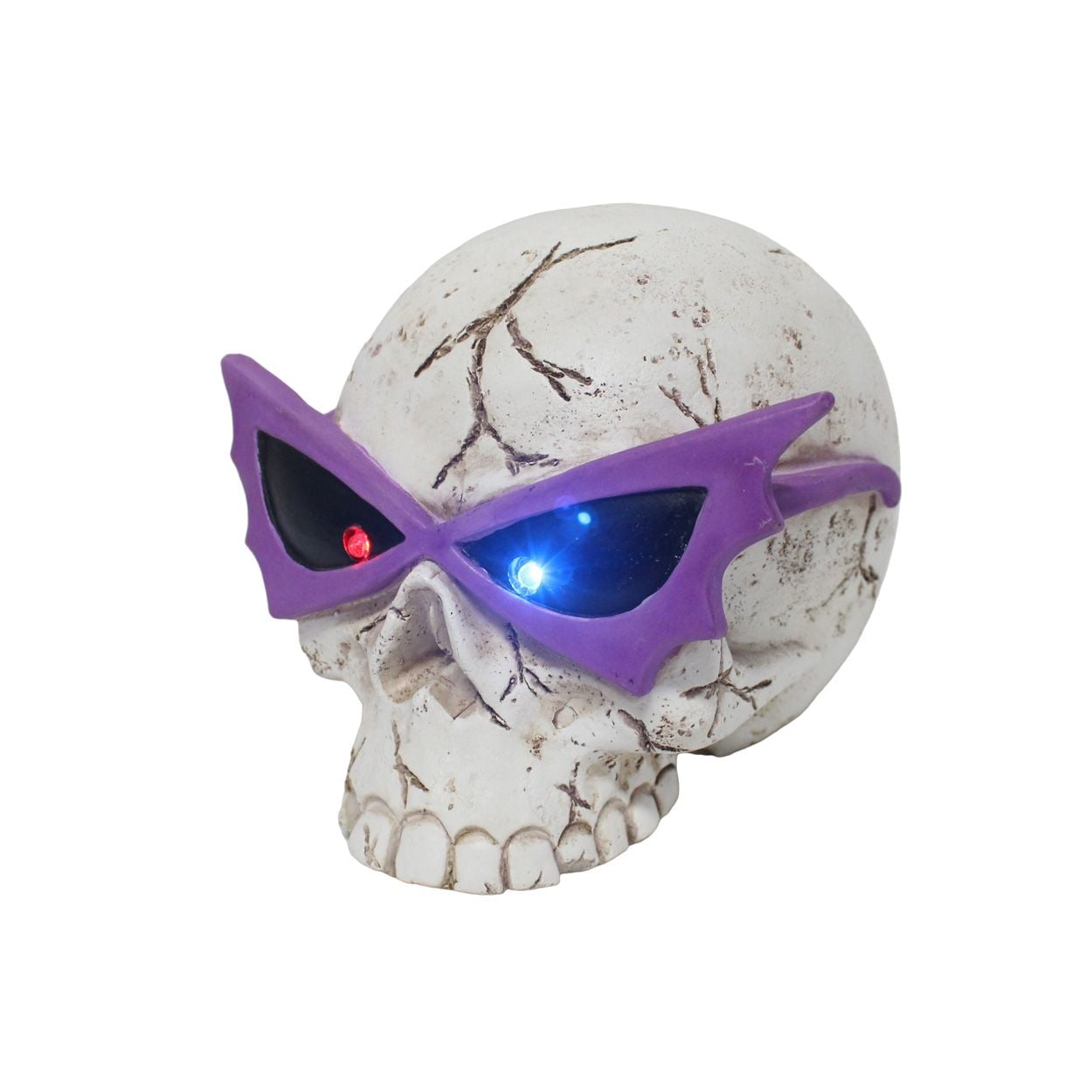LED Skull Wearing Glasses 14cm