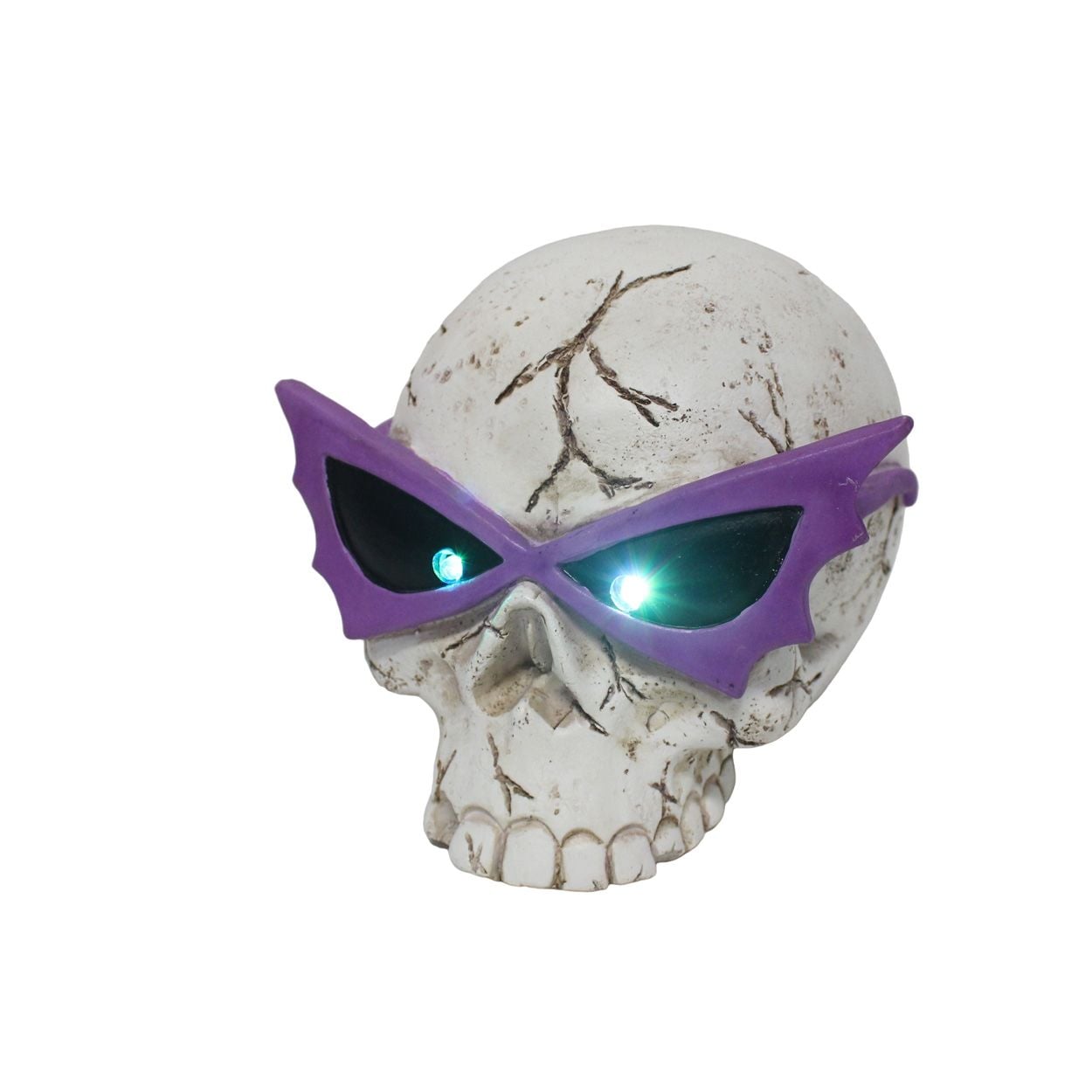 LED Skull Wearing Glasses 14cm