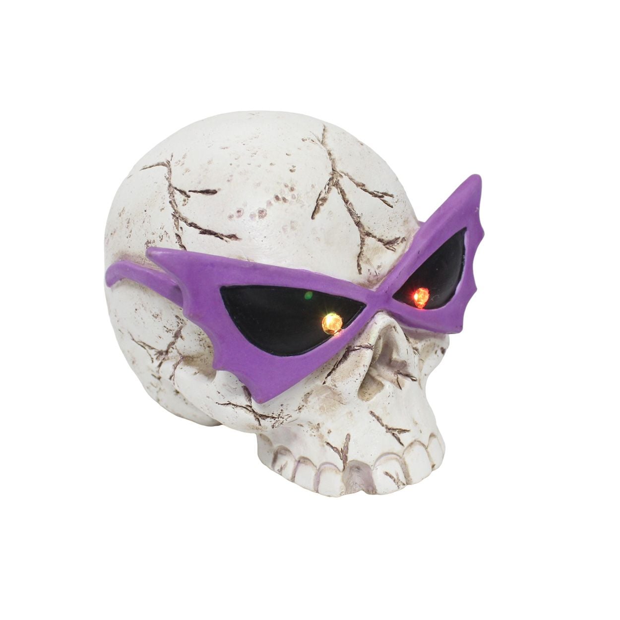 LED Skull Wearing Glasses 14cm