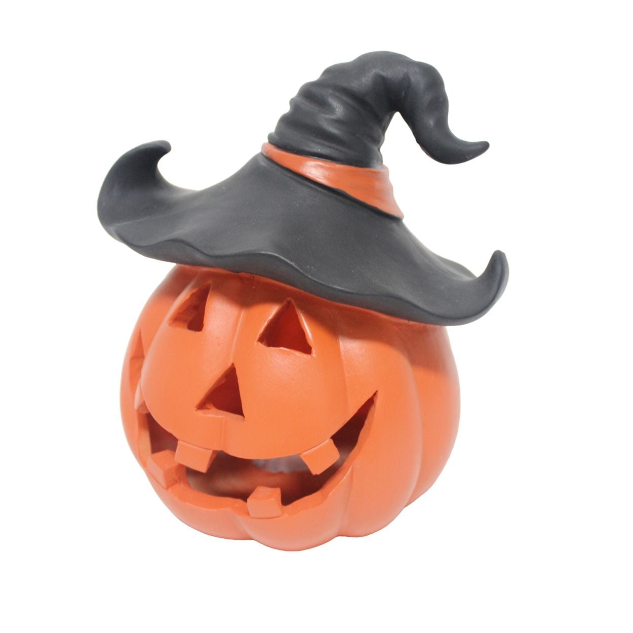LED Pumpkin With Witch Hat 13 x 16cm