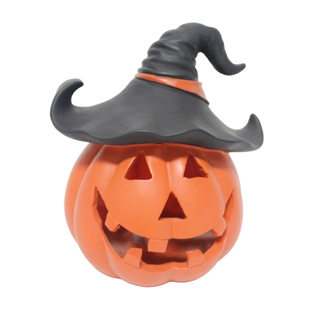 LED Pumpkin With Witch Hat 13 x 16cm