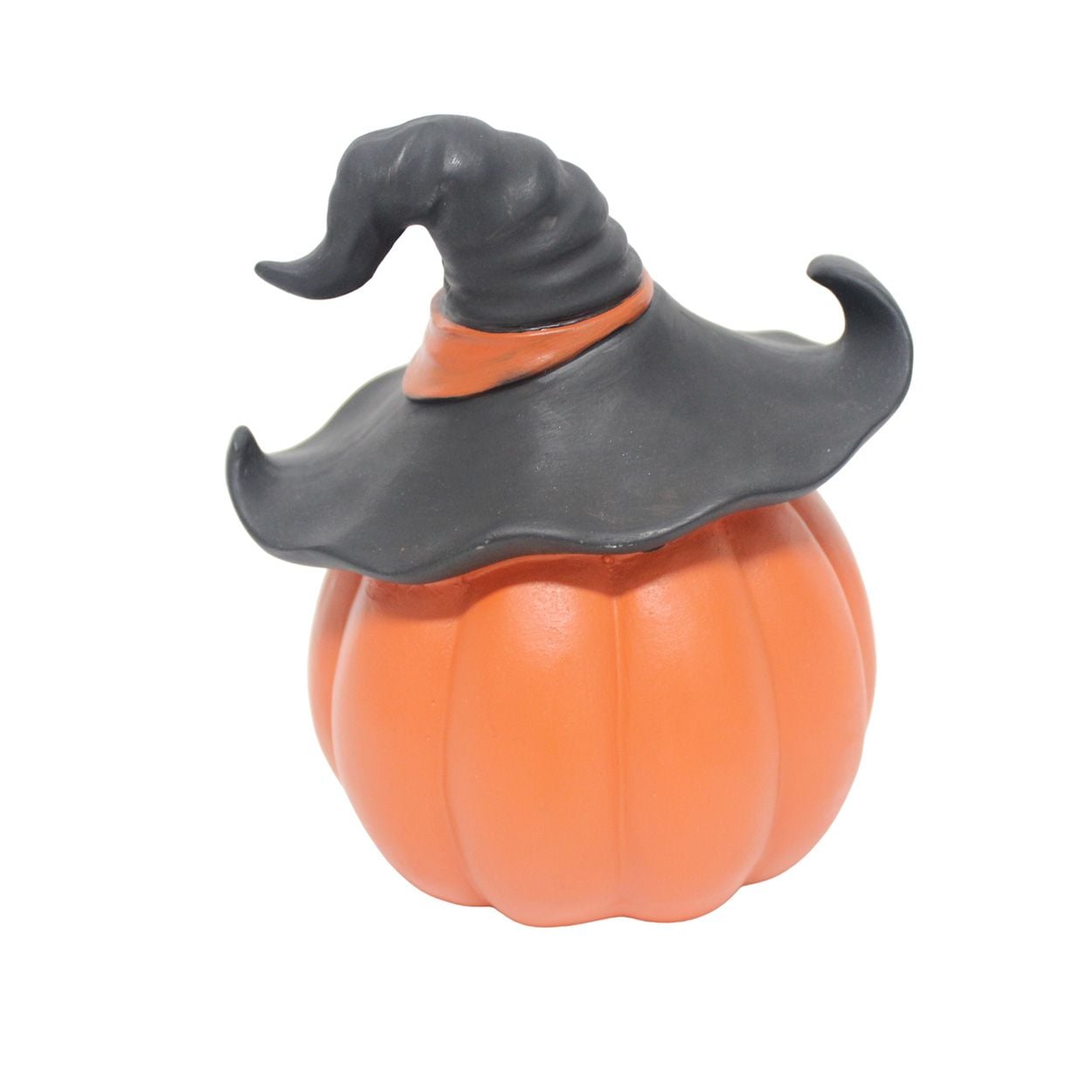LED Pumpkin With Witch Hat 13 x 16cm