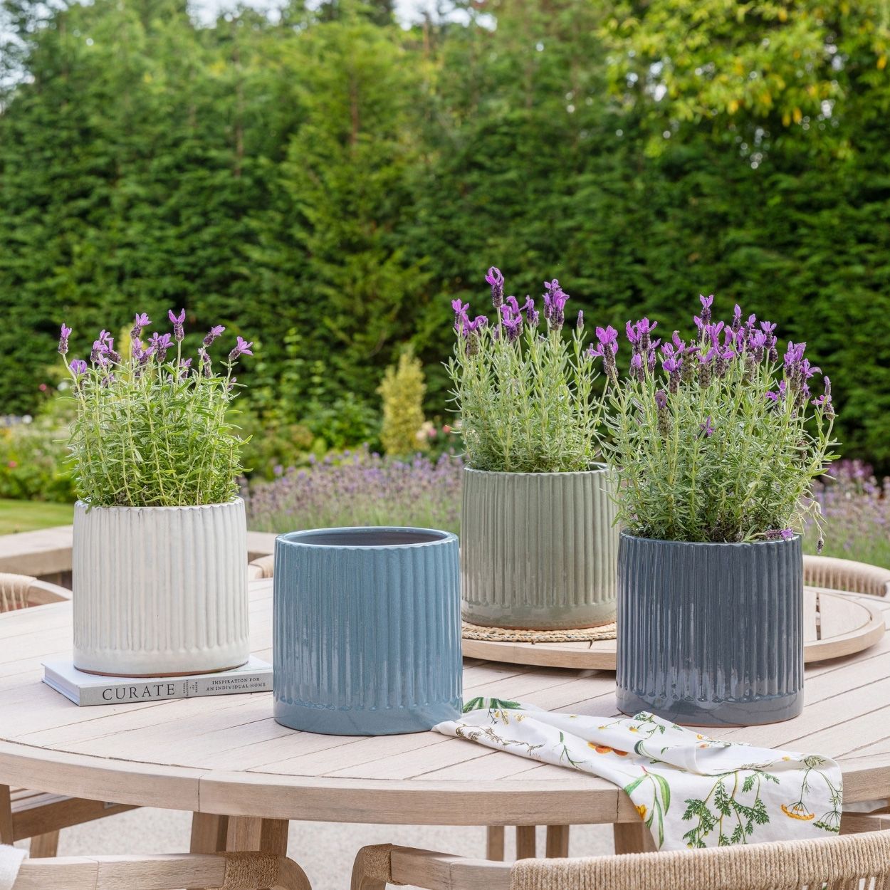  Snowshill Glazed Slate Grey Planter H23cm D24cm