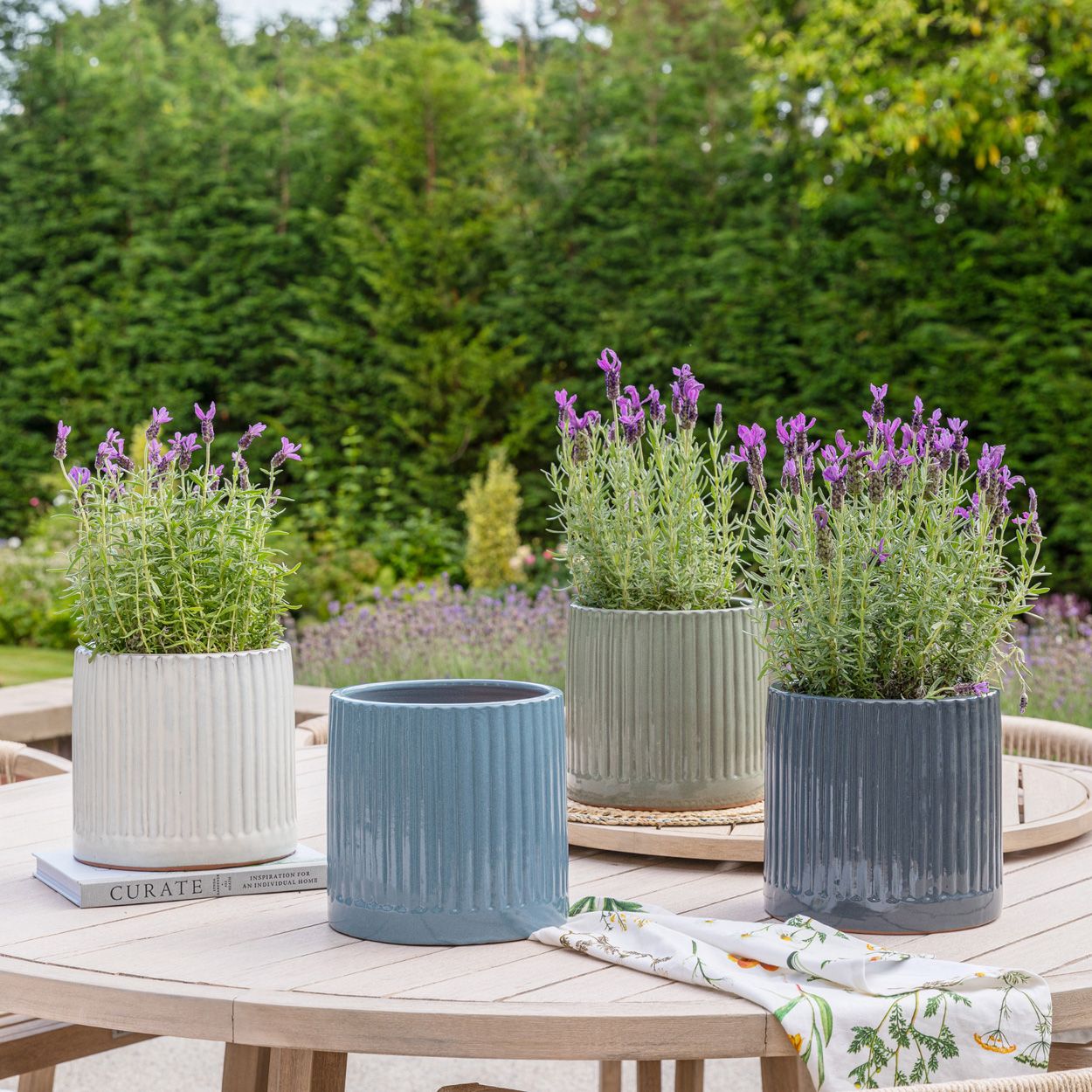  Snowshill Glazed Slate Grey Planter H27cm D31cm