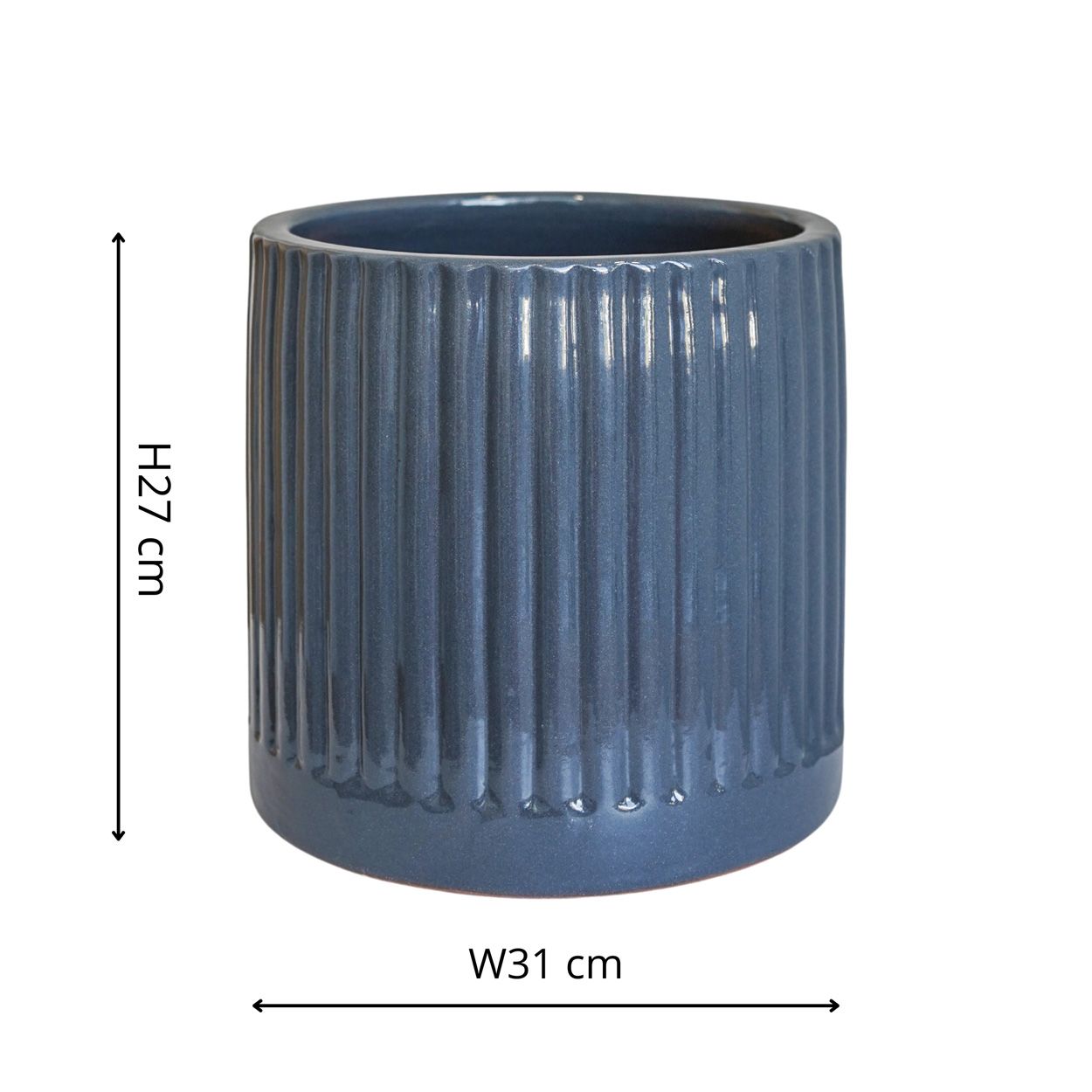  Snowshill Glazed Slate Grey Planter H27cm D31cm