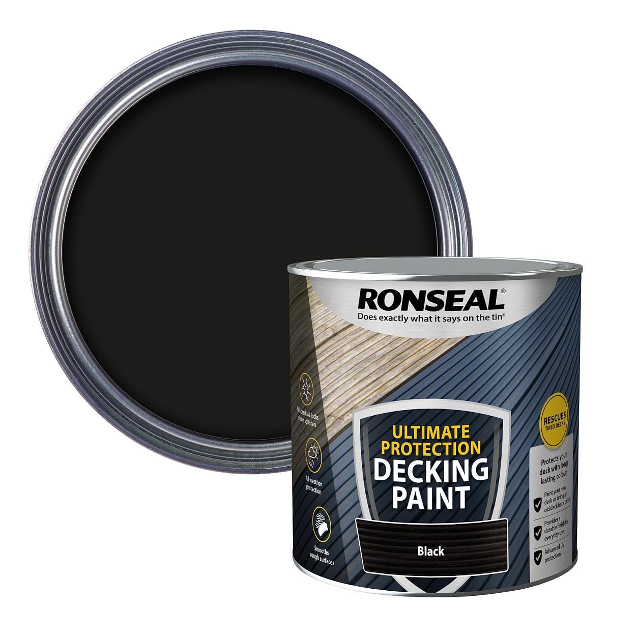Ronseal Ultimate Protection Decking Paint Black 2.5L
