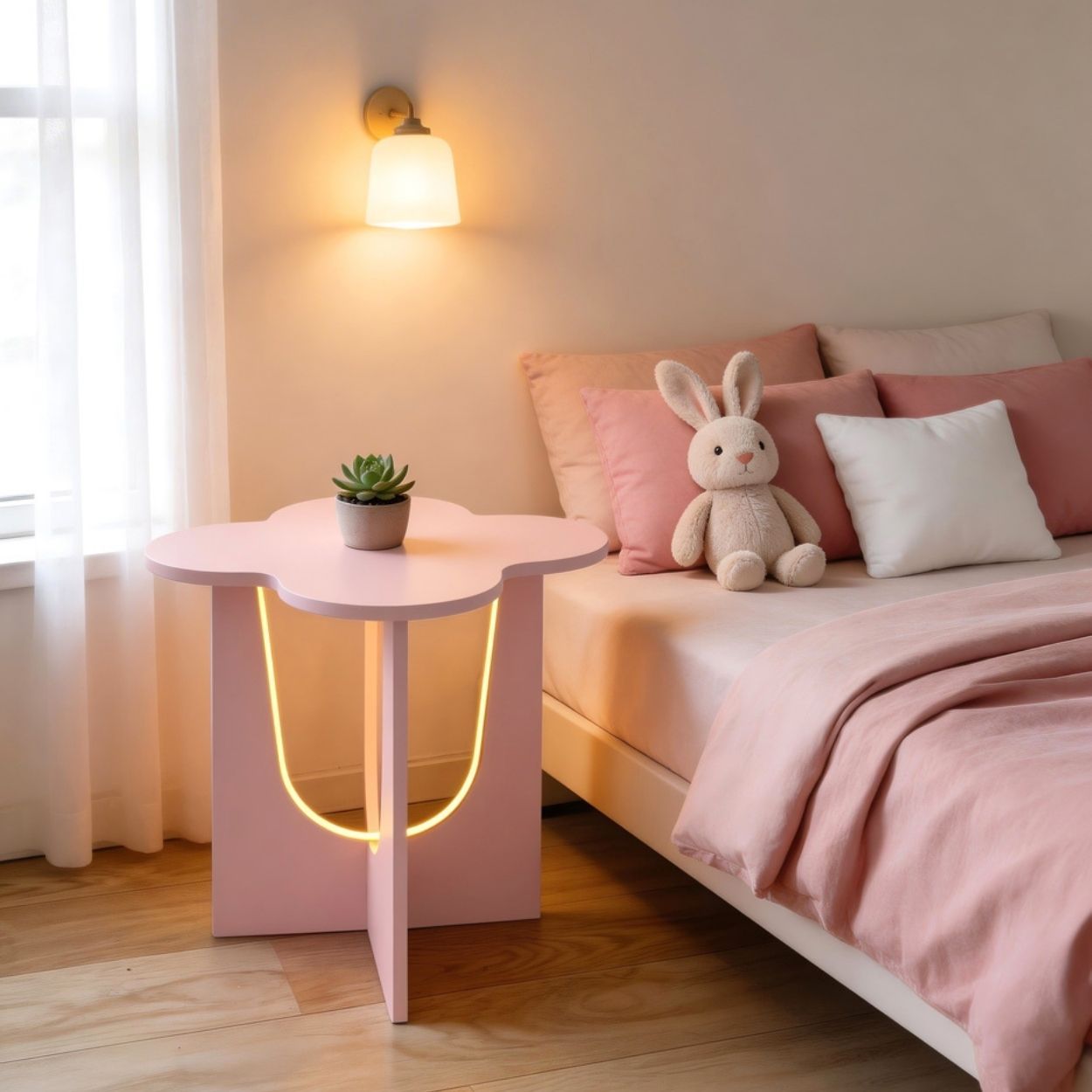 Pink Led Flower Table