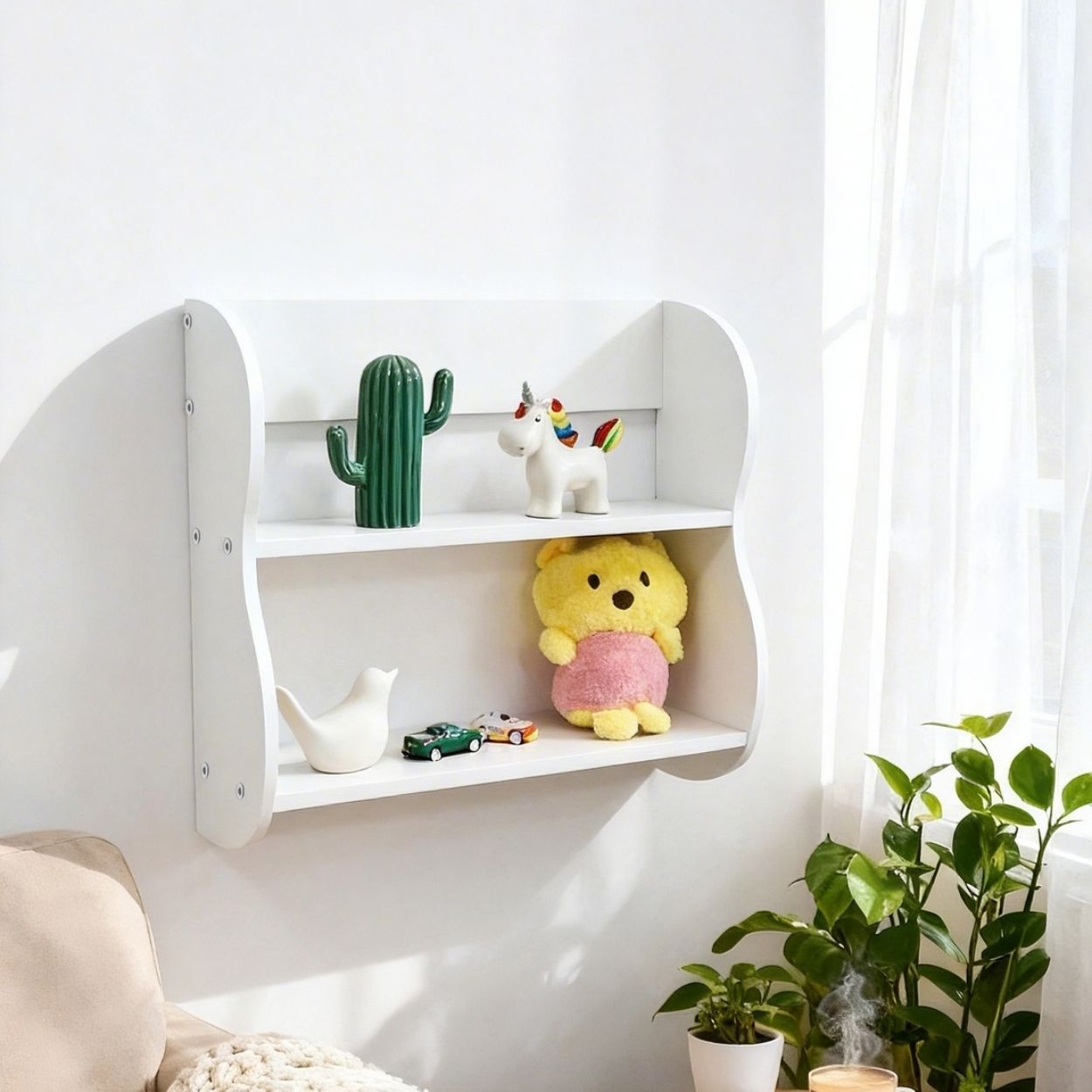 White Bookshelf Hanging