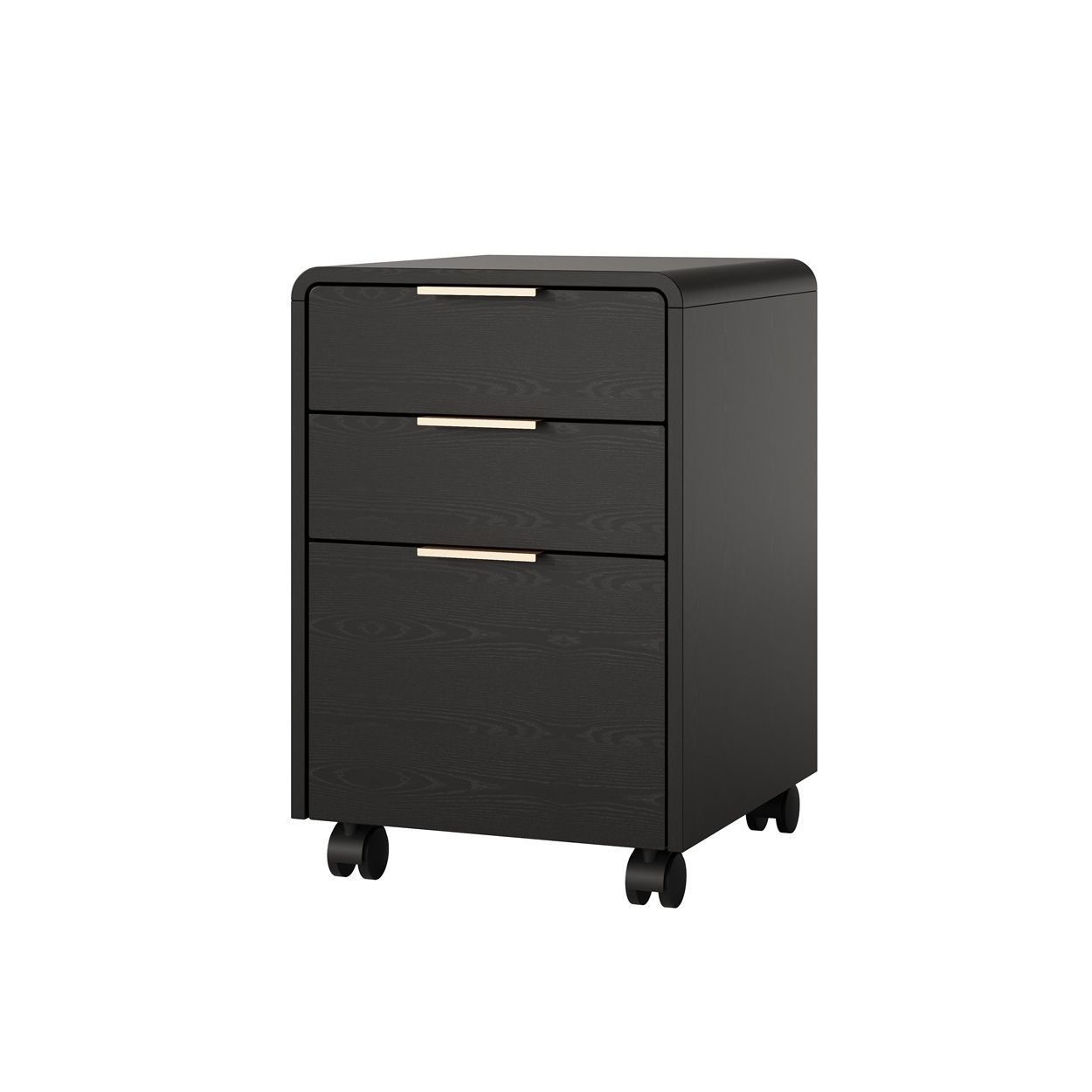 Black Wood Effect File Cabinet