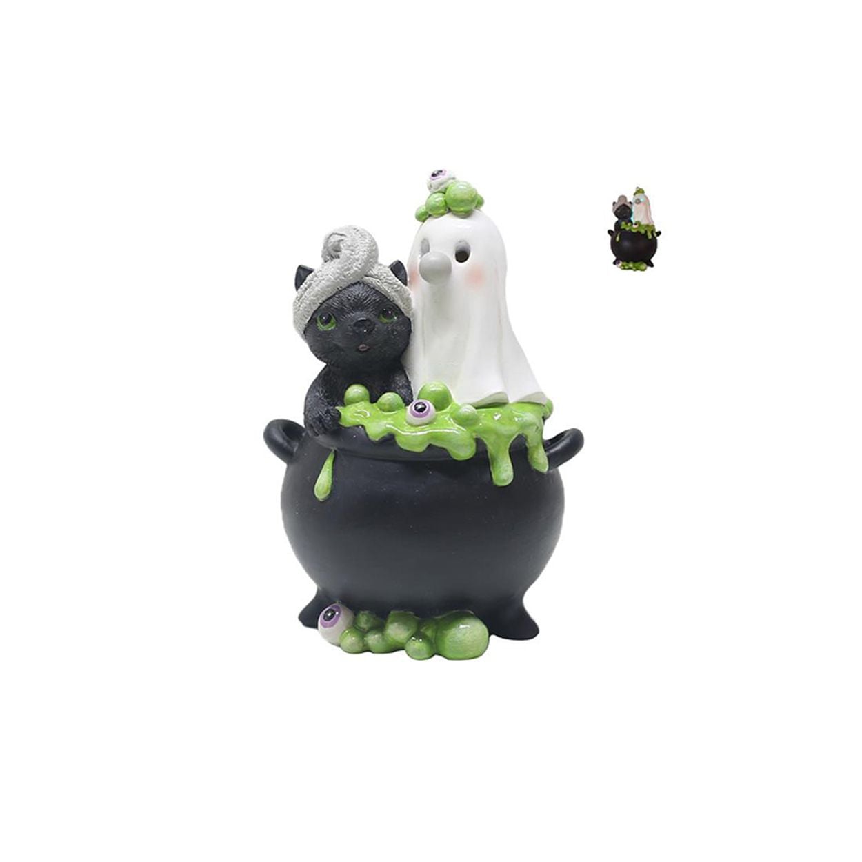 Witches Cauldron With Ghost B/O 19cm