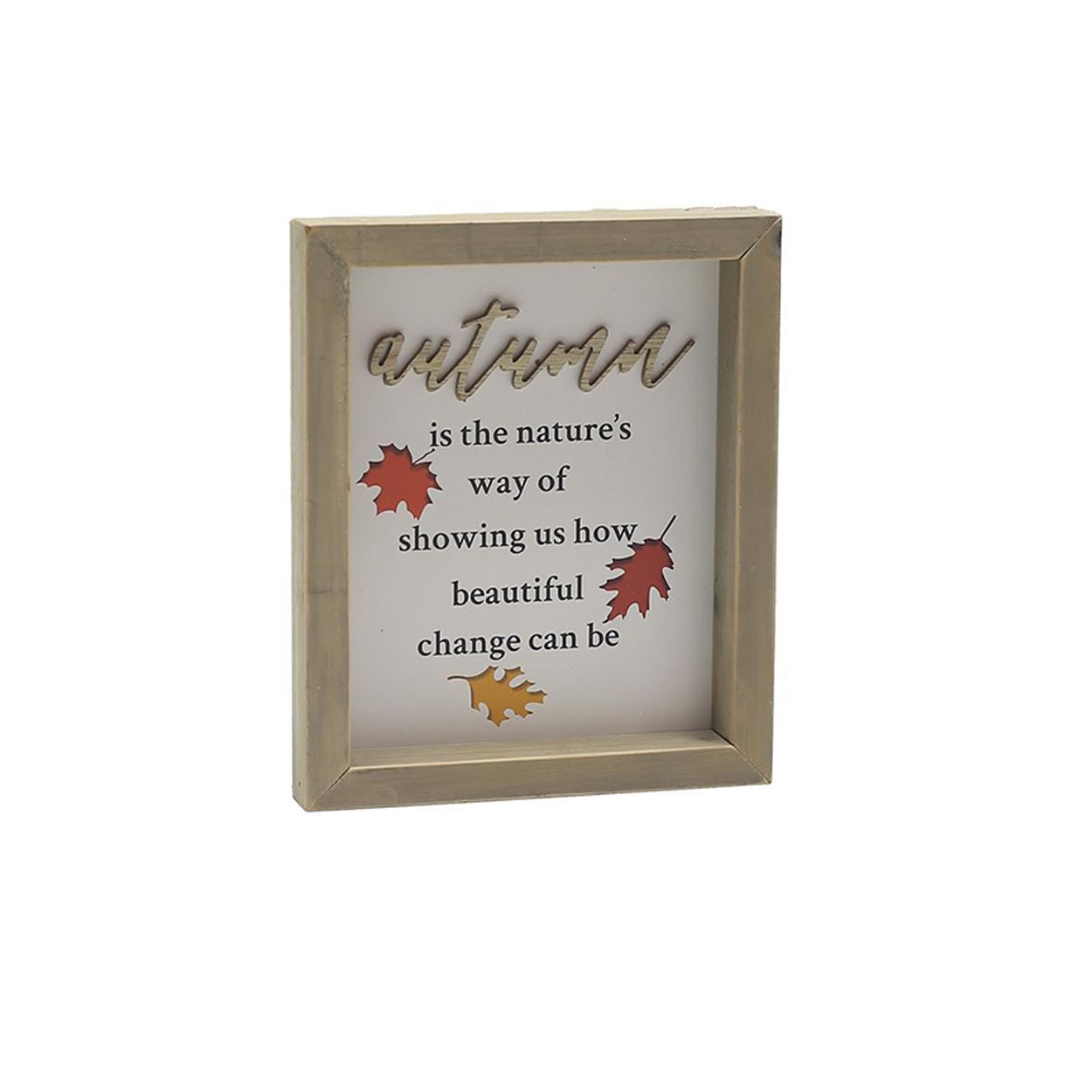 Autumn Leaves Block 20cm White