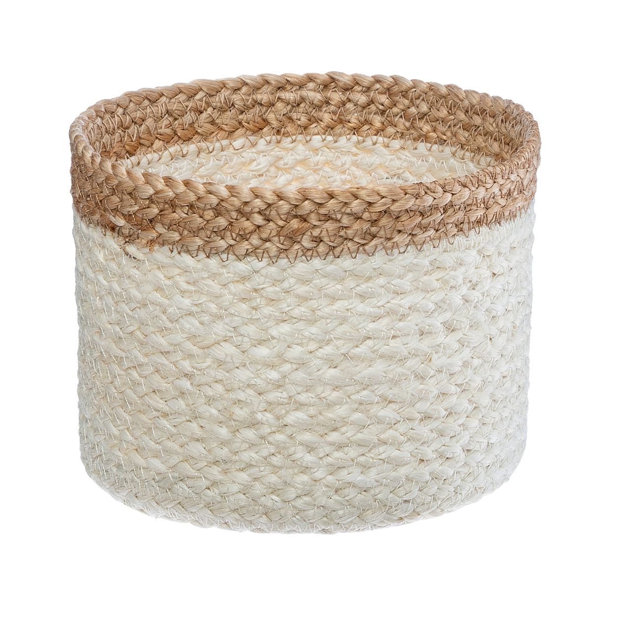Jackson White Jute Basket M