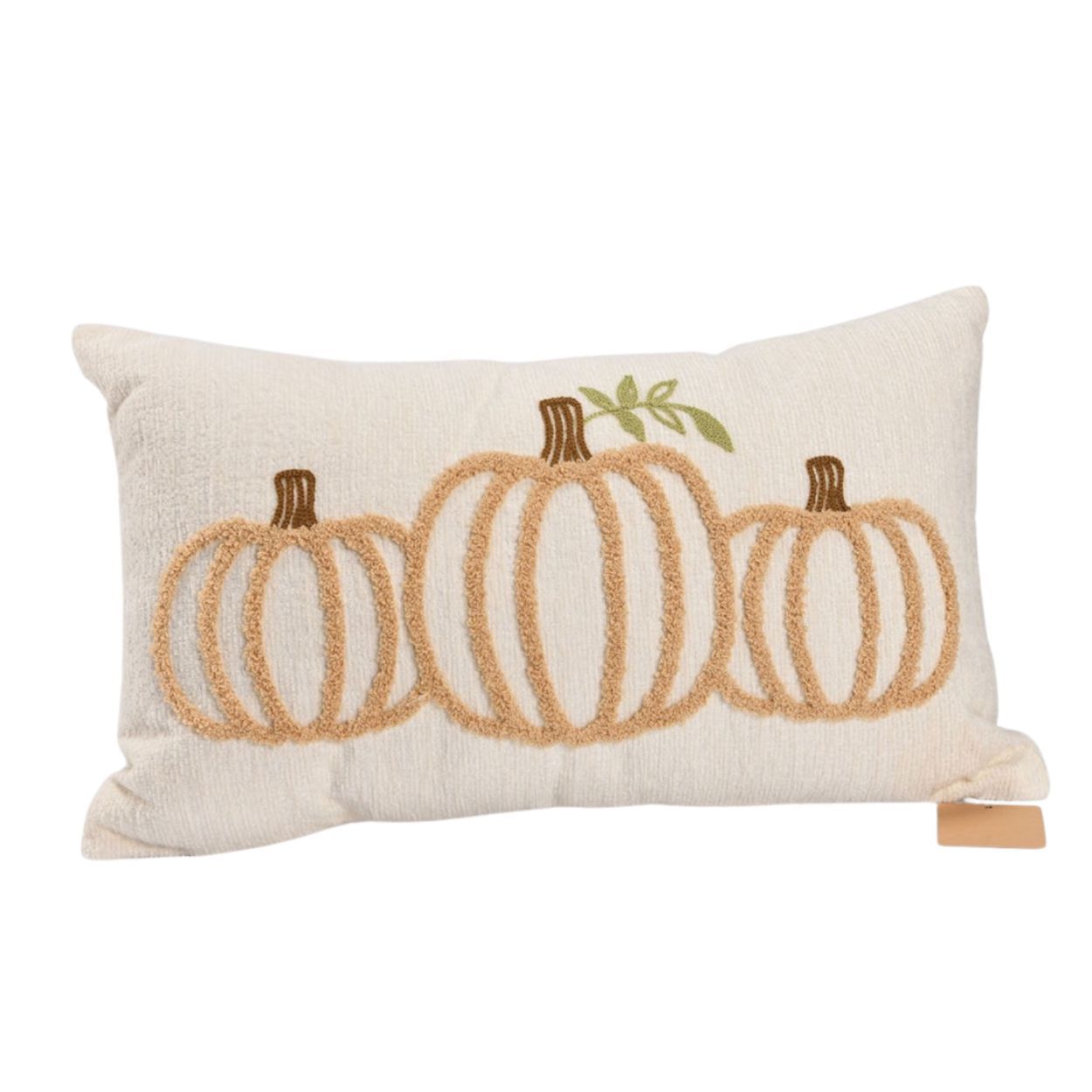 Fabric Pumpkin Cusion 30x16cm White