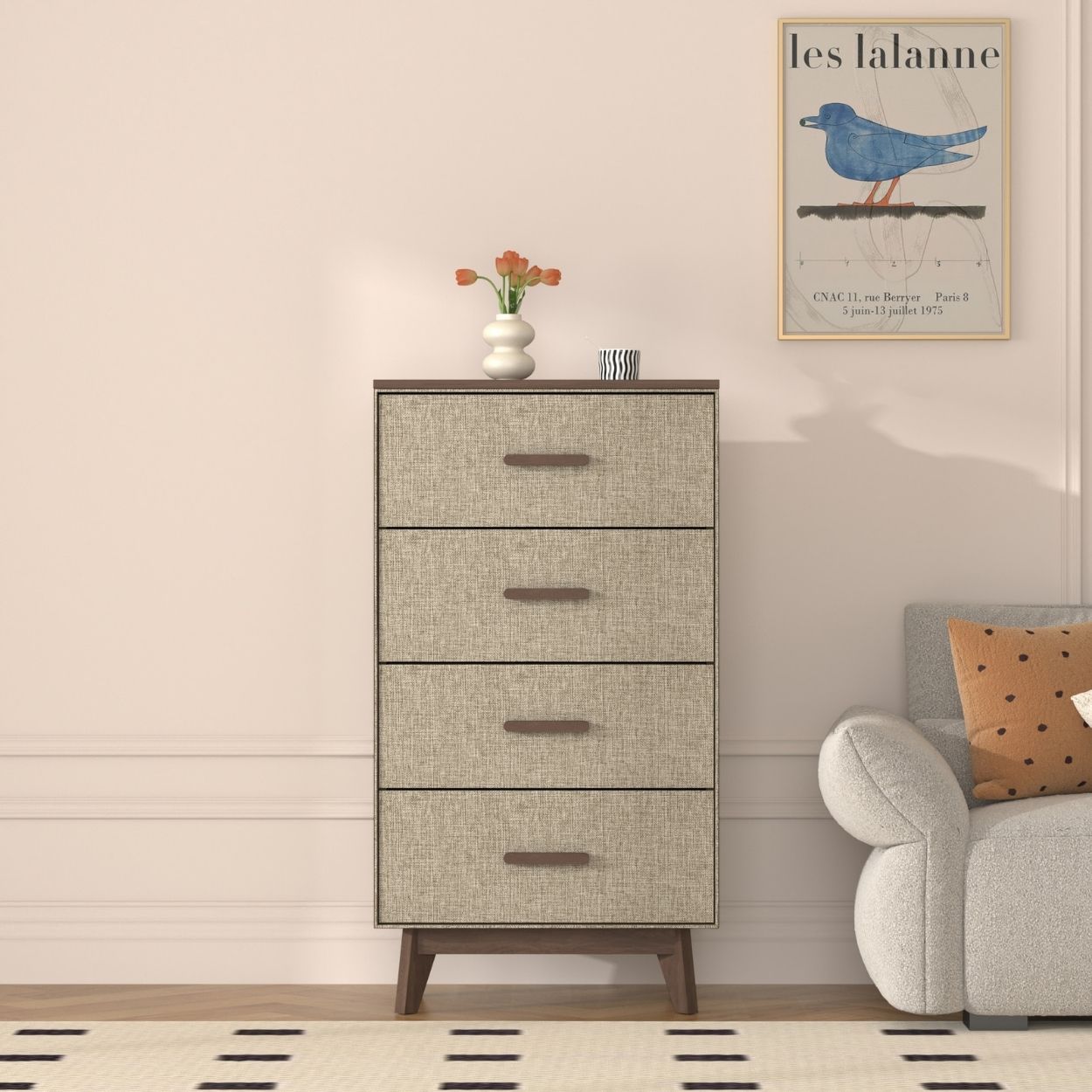 Lara 4 Drawers Dresser Natural