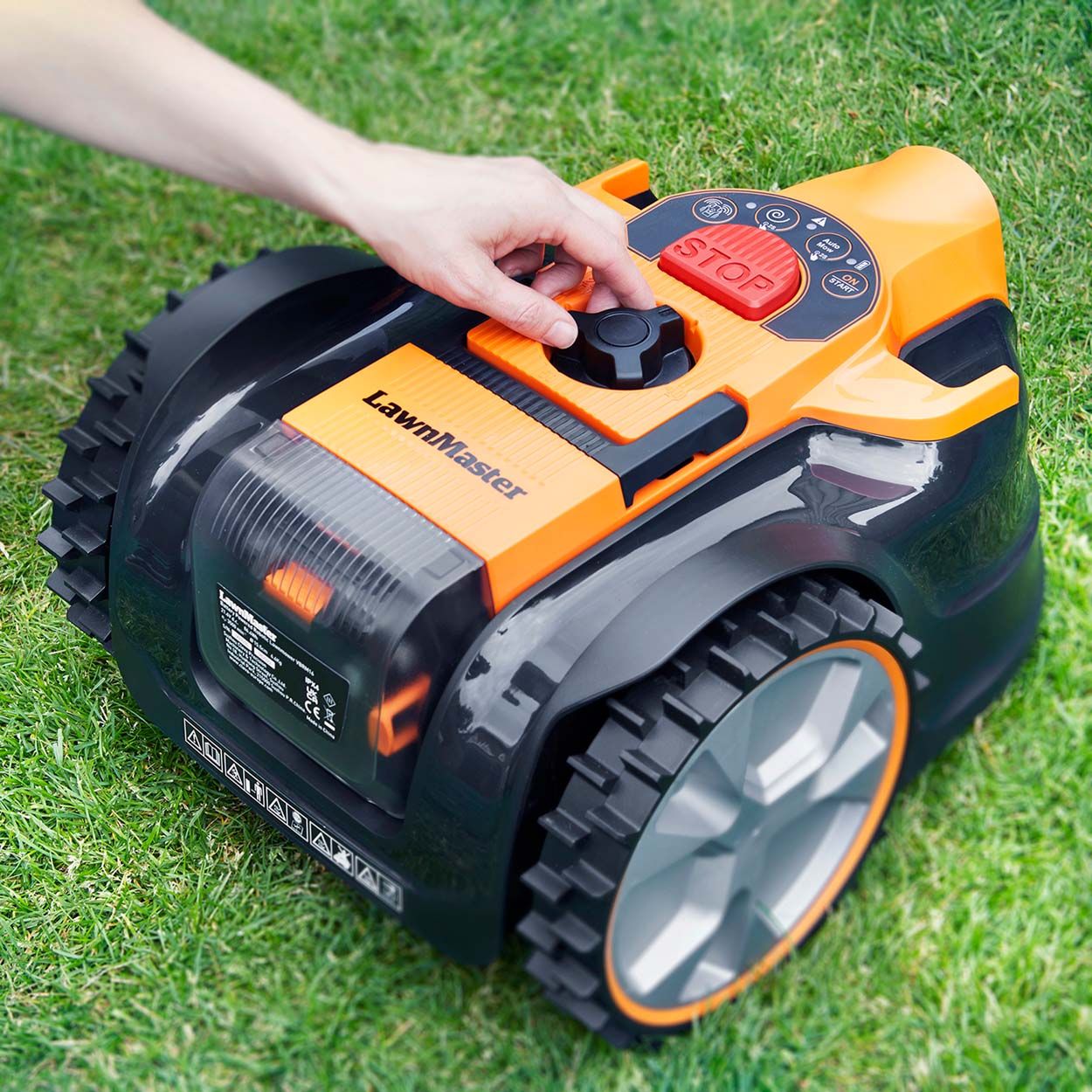 LawnMaster OcuMow 16 Drop and Mow Robotic Mower with 2 batteries