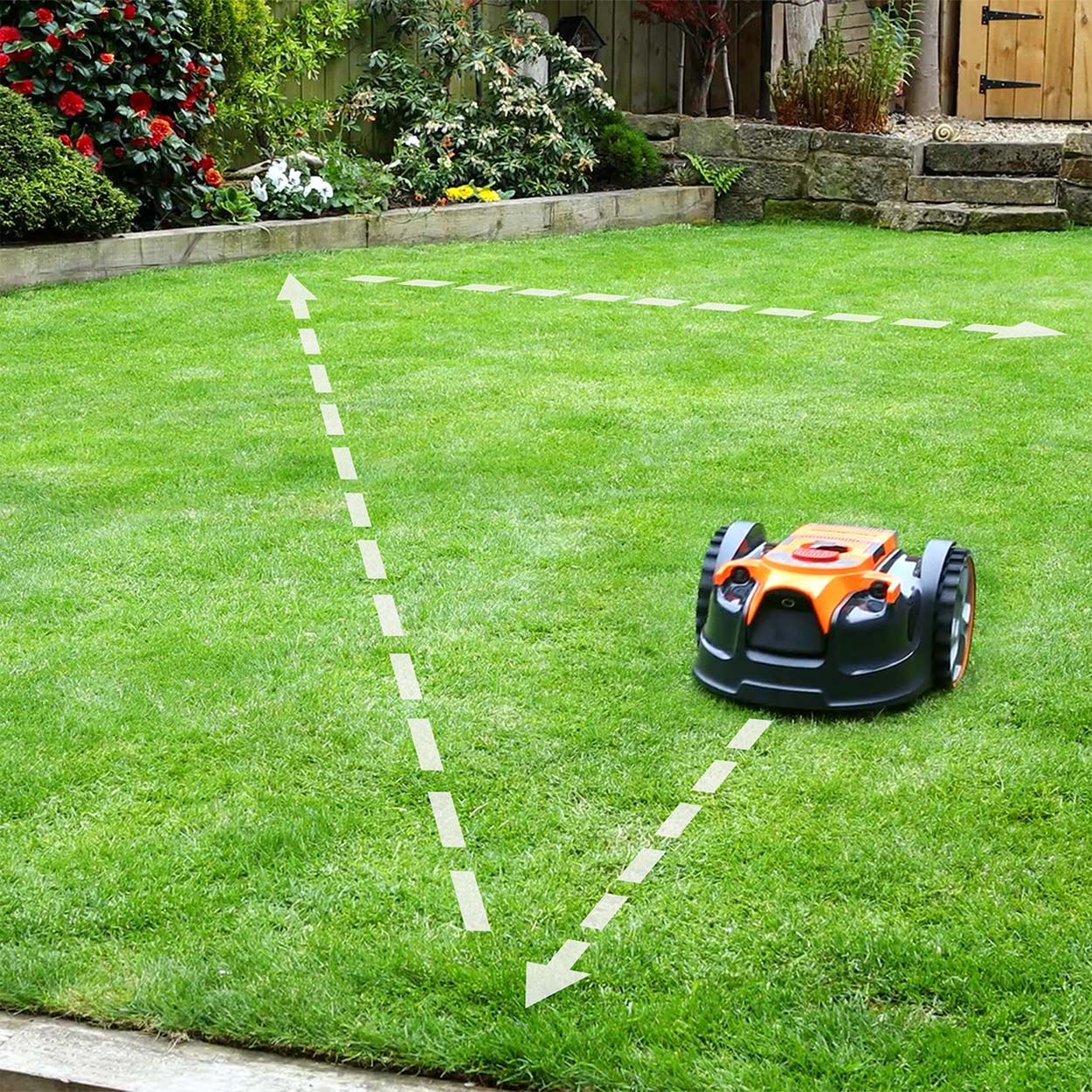 LawnMaster OcuMow 16 Drop and Mow Robotic Mower with 2 batteries