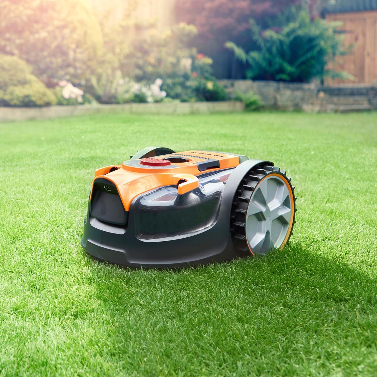 LawnMaster OcuMow 16 Drop and Mow Robotic Mower with 2 batteries and Trimmer