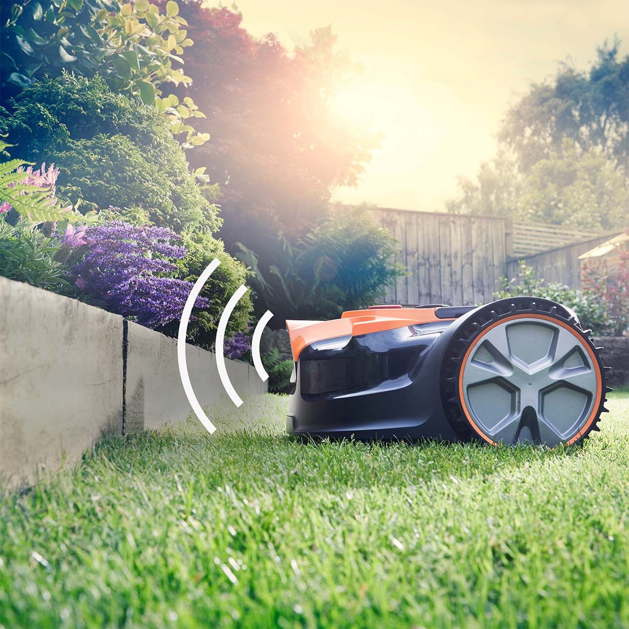 LawnMaster OcuMow 16 Drop and Mow Robotic Mower with 2 batteries and Trimmer