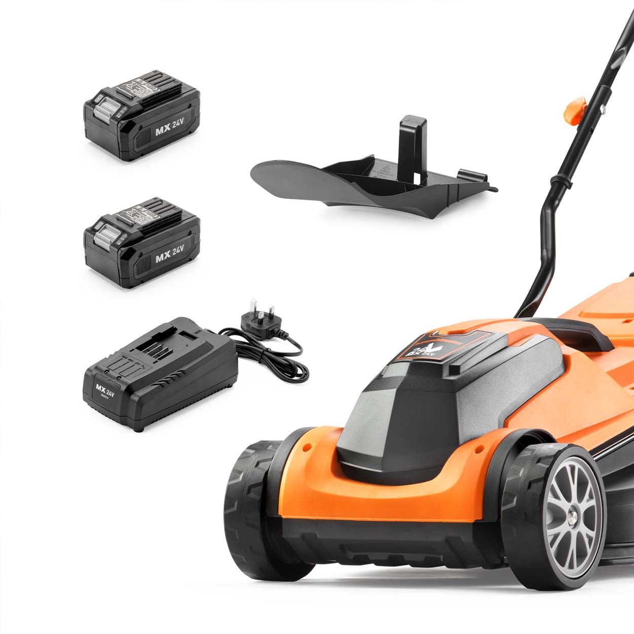 LawnMaster MX 24 34cm Lawnmower with 2 batteries