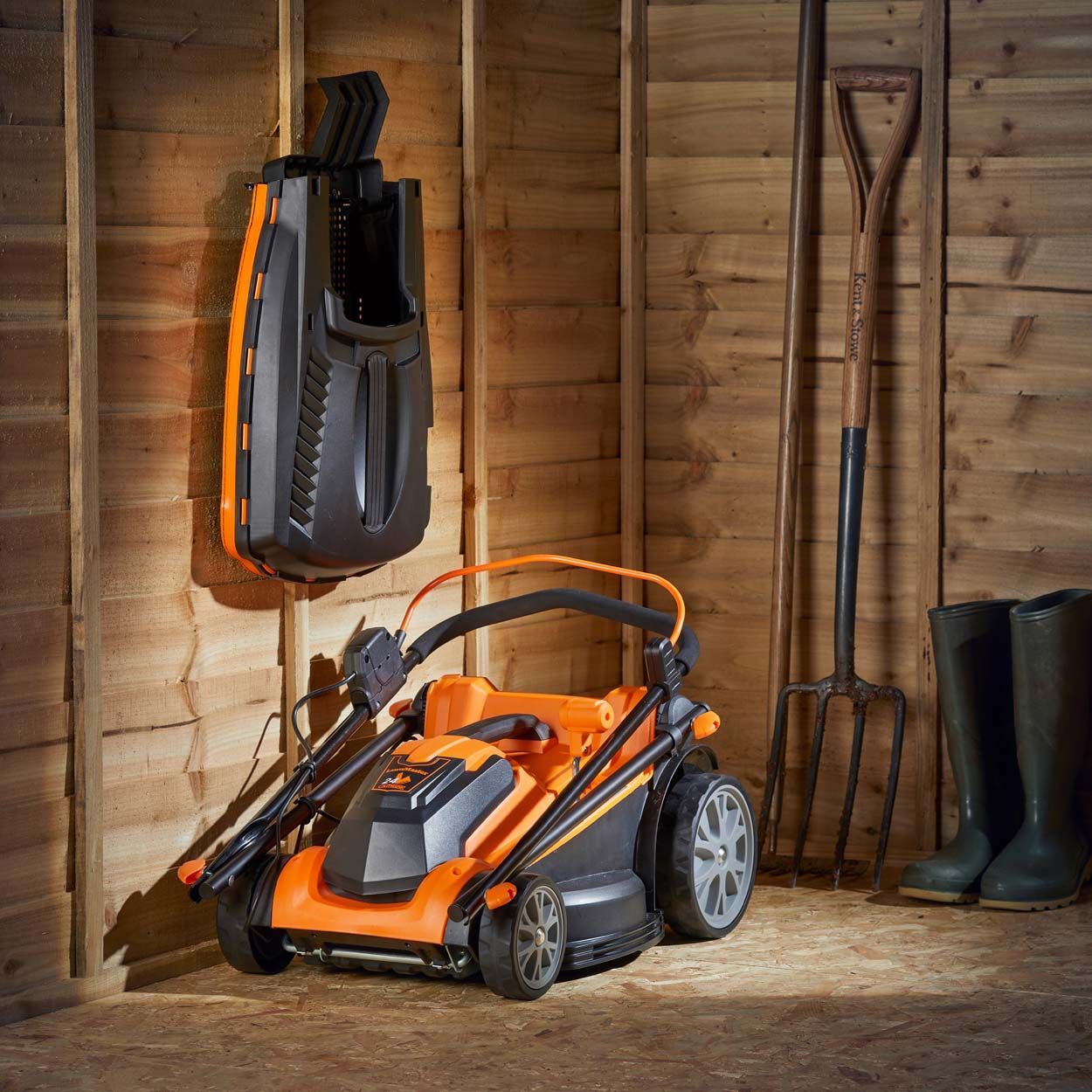 LawnMaster MX 24 37cm Lawnmower with 2 batteries and Grass Trimmer