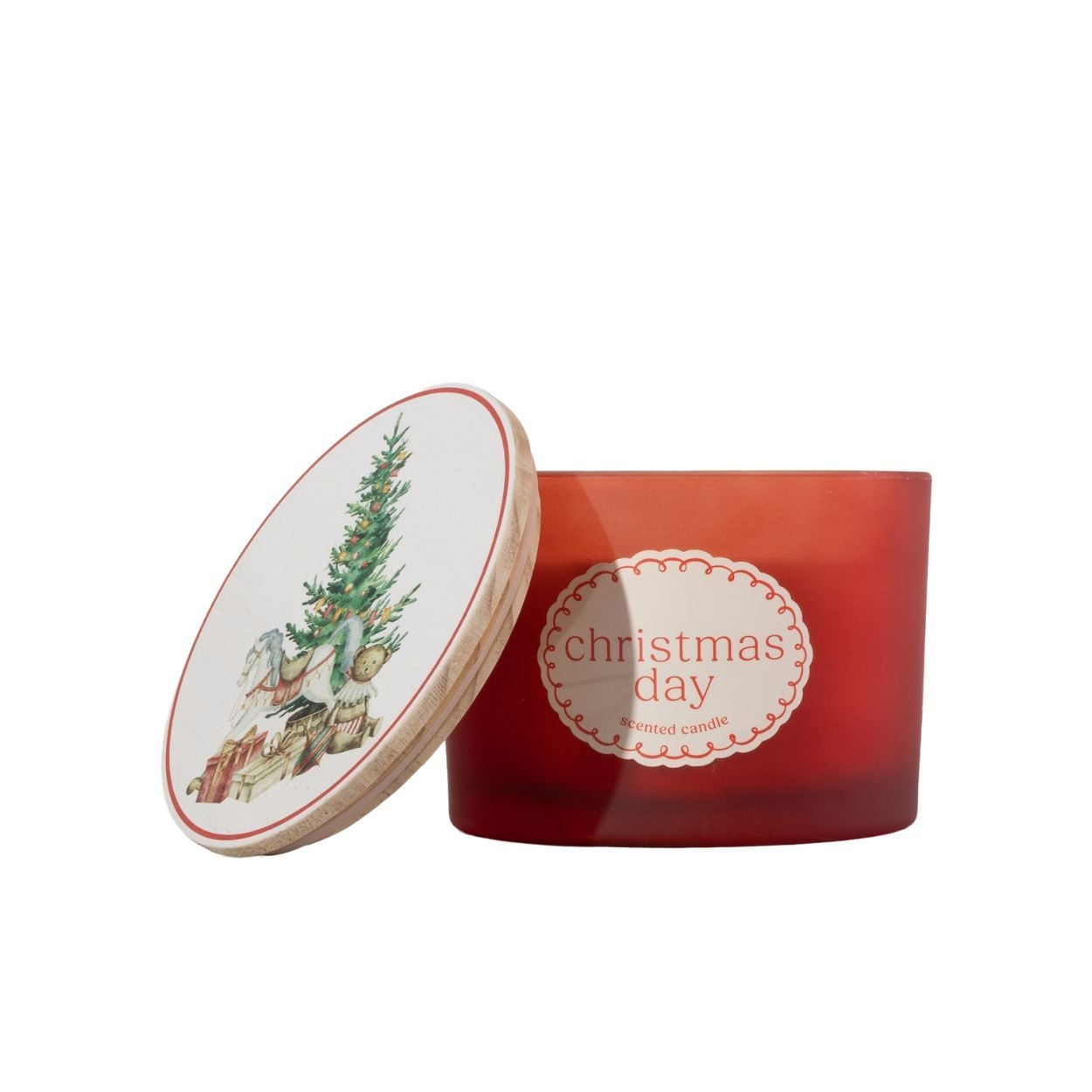Painted Lid Candle -Christmas Day