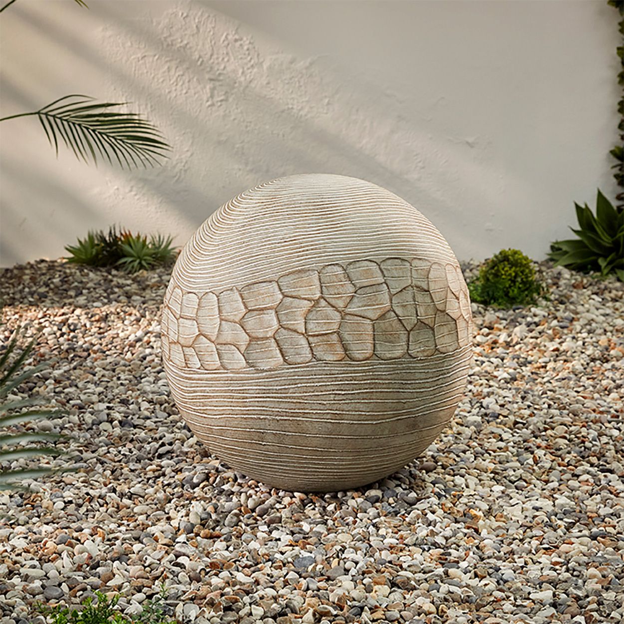 Altico Carved Globe Garden Feature