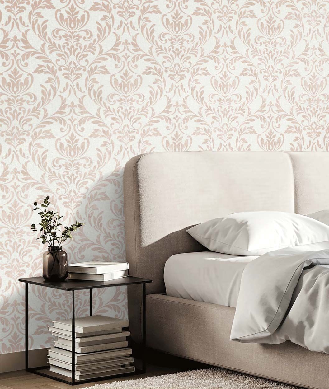 Azara Damask Wallpaper, Rose