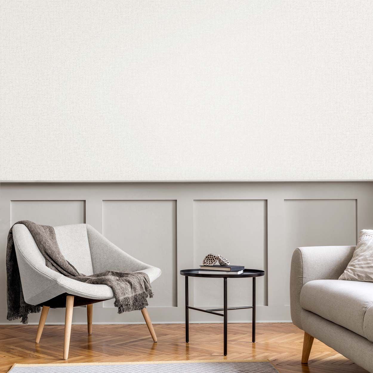 Azara Plain Wallpaper, Soft White