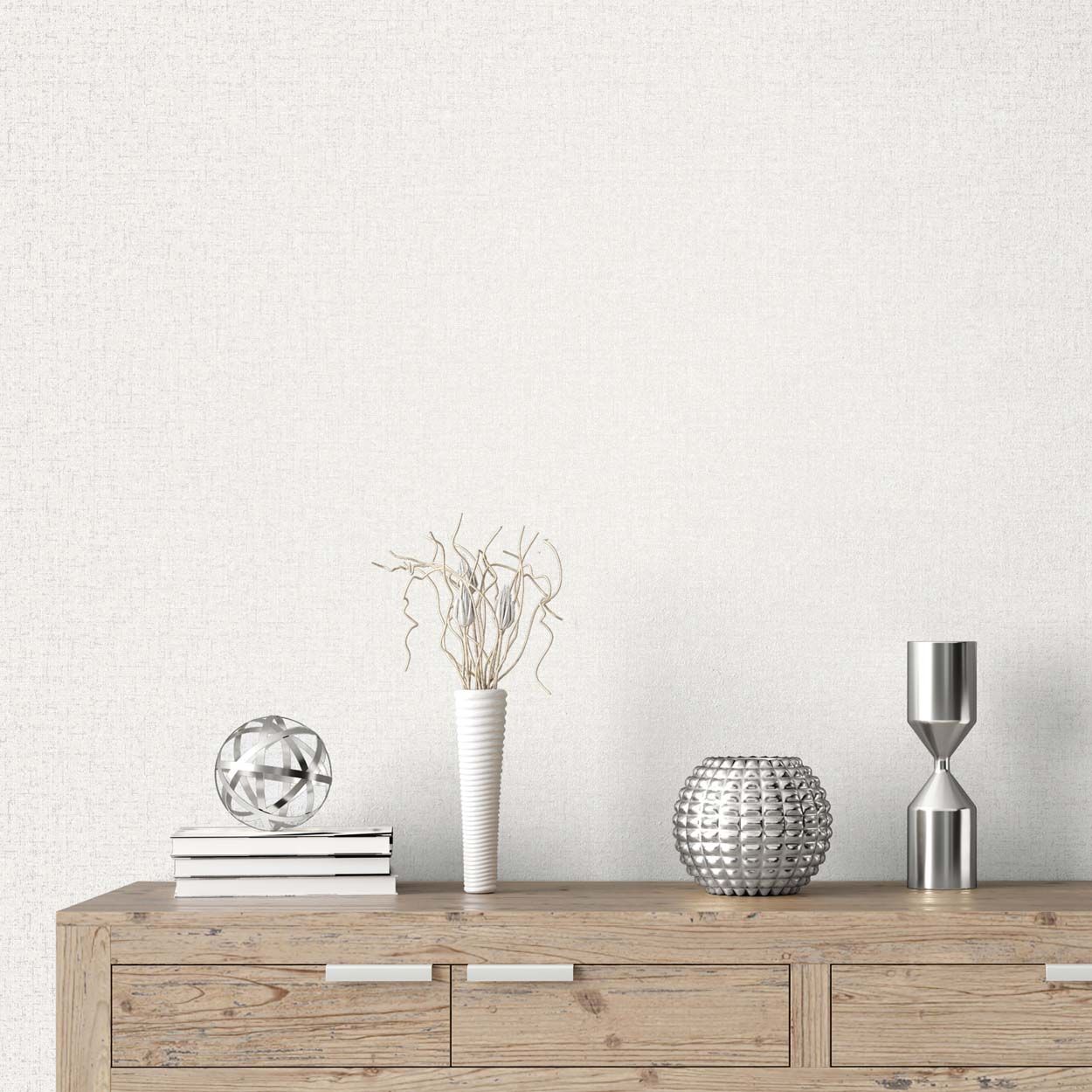 Azara Plain Wallpaper, Soft White