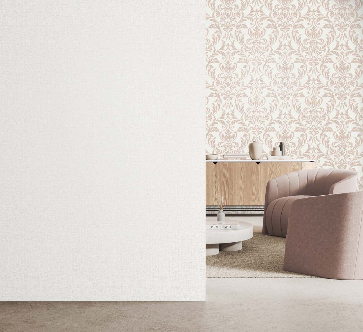 Azara Plain Wallpaper, Soft White