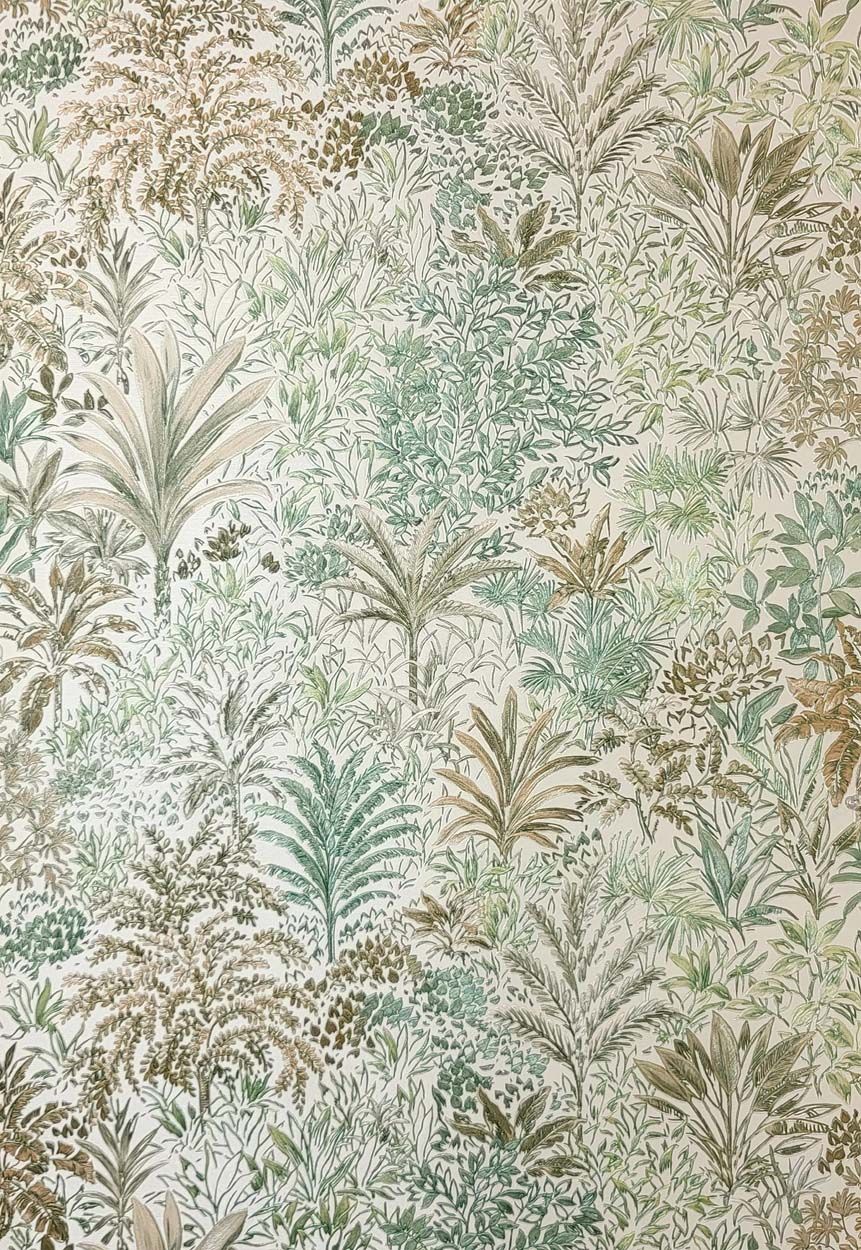 Vymura Capri Palm Landscape Italian Heavyweight Vinyl Wallpaper, Green