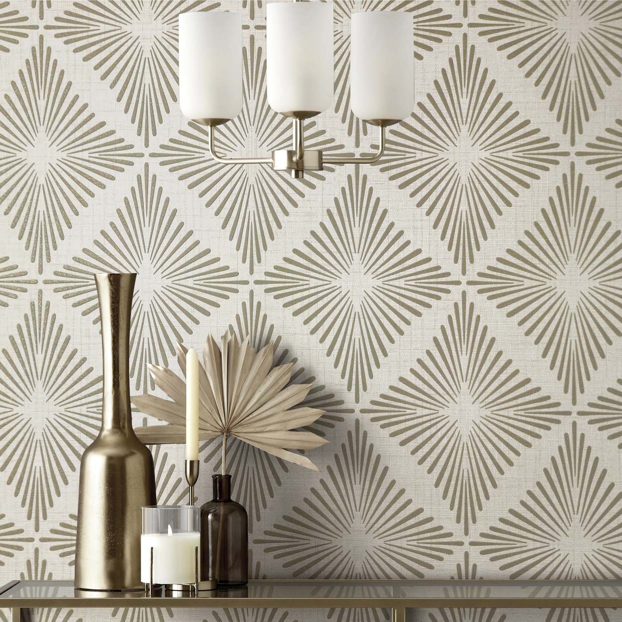 Fine Decor Denver Geometric Diamond Wallpaper, Natural