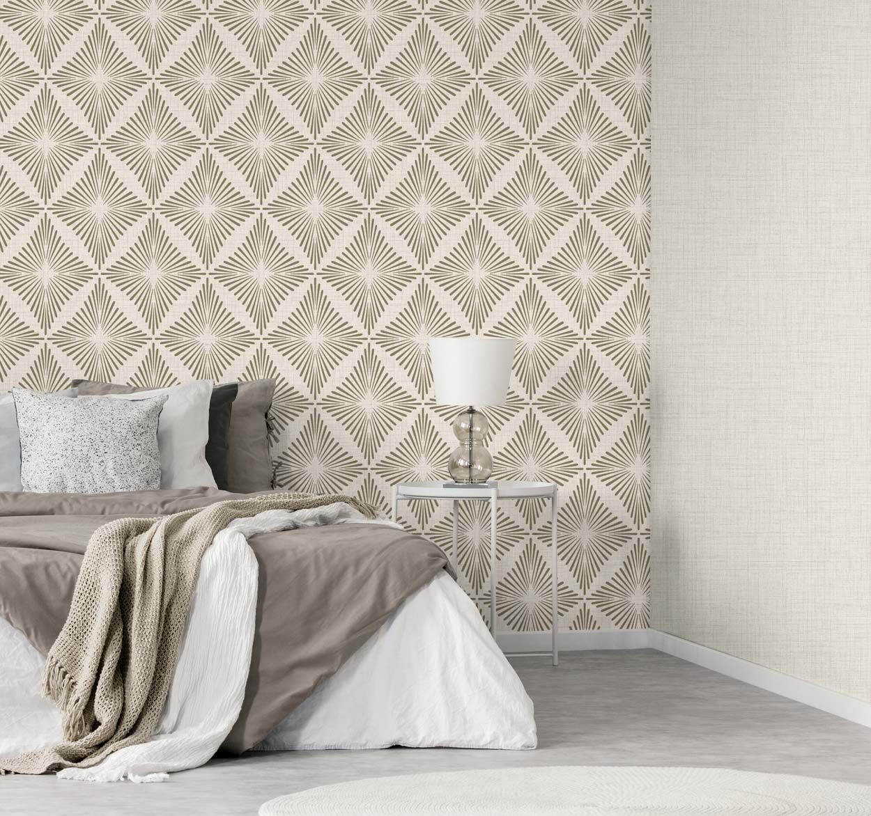 Fine Decor Denver Geometric Diamond Wallpaper, Natural