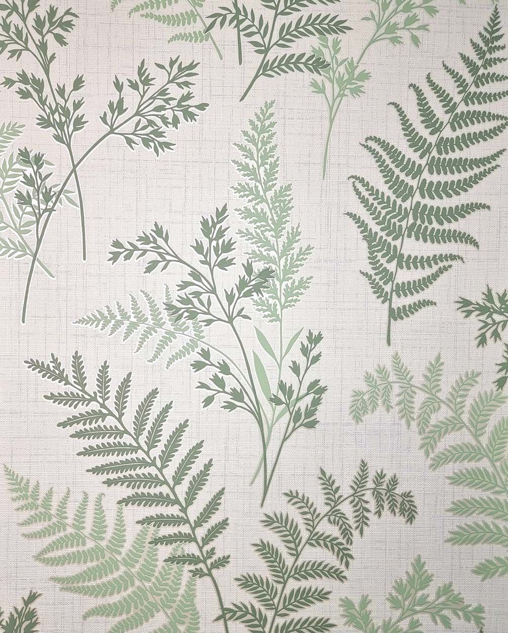 Fine Decor Fern Luxury Textured Vinyl Wallpaper, Green