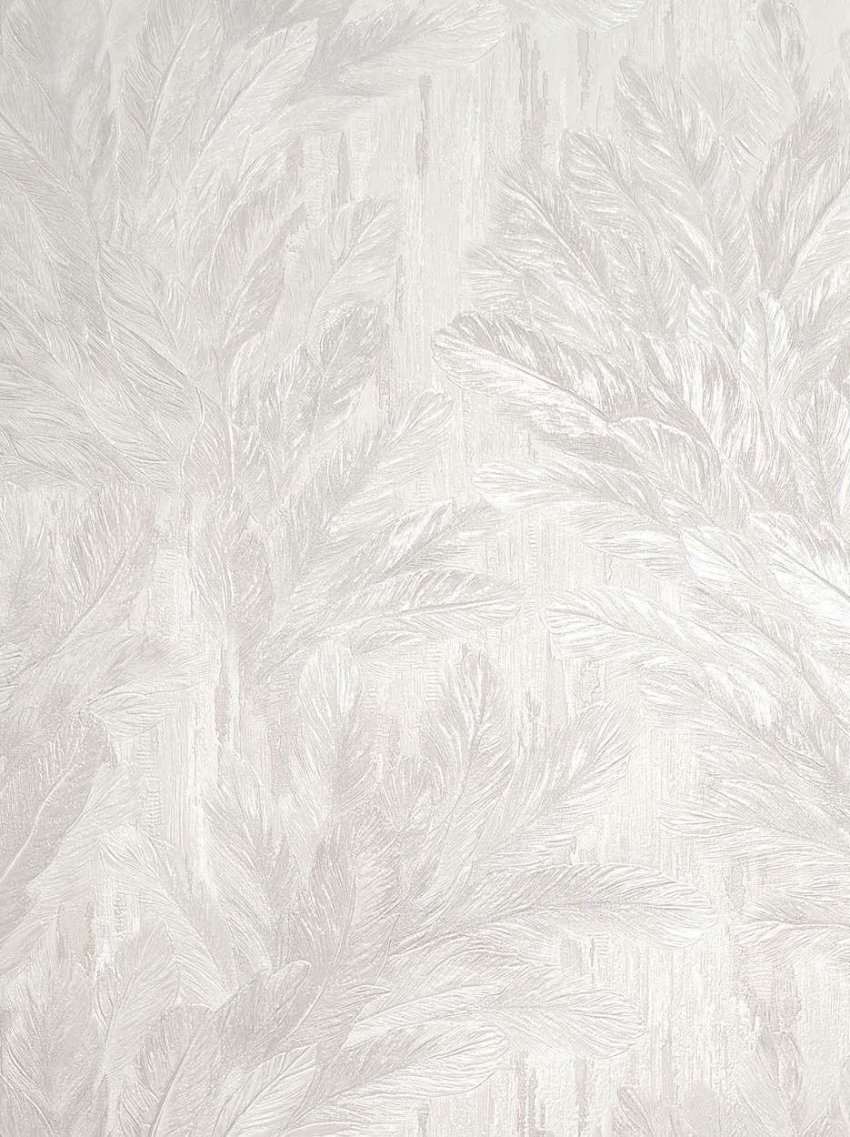 Vymura Gianni Feather Heavyweight Vinyl Wallpaper, Warm Ivory