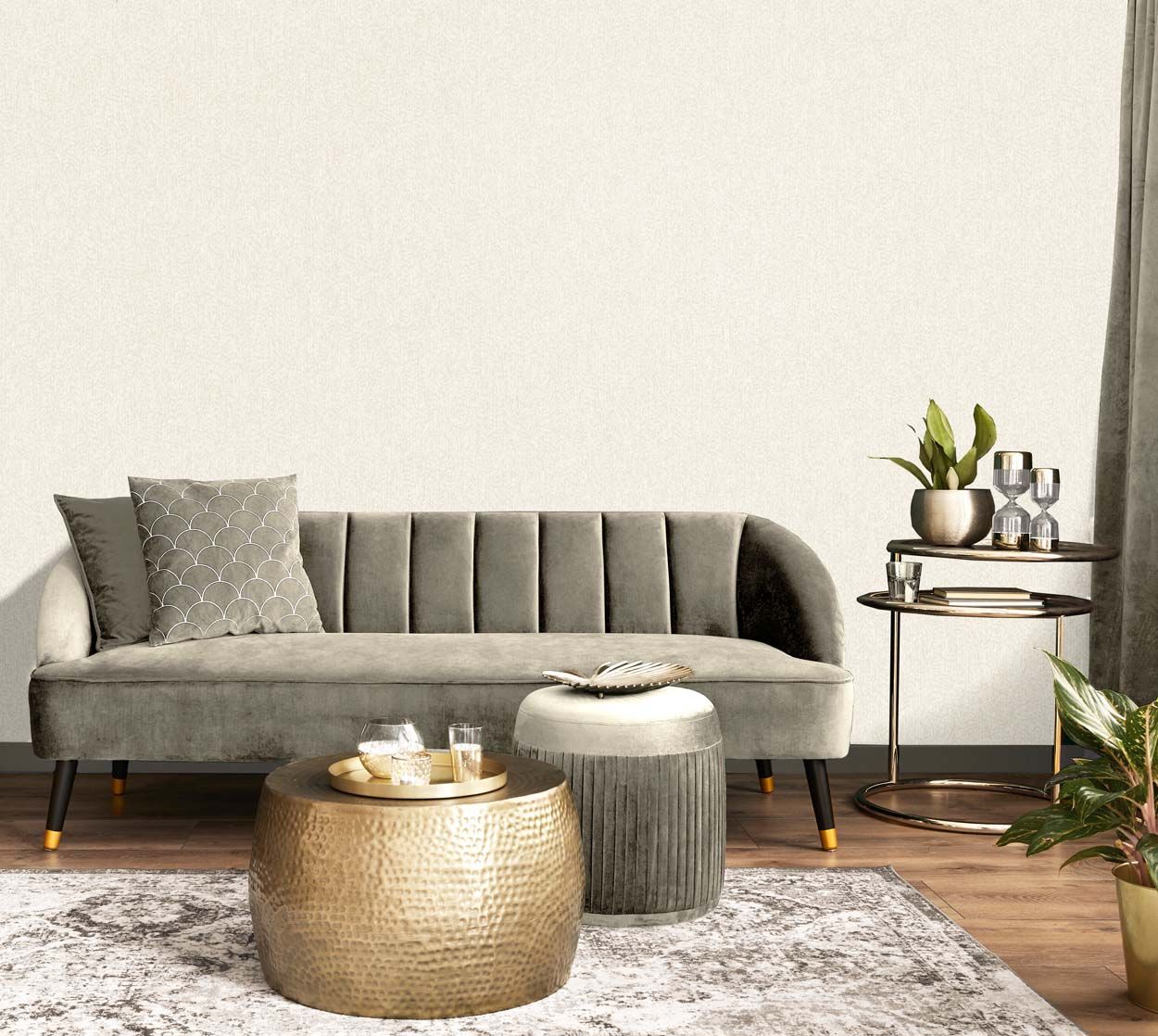 Vymura Gianni Plain Heavyweight Vinyl Wallpaper, Stone