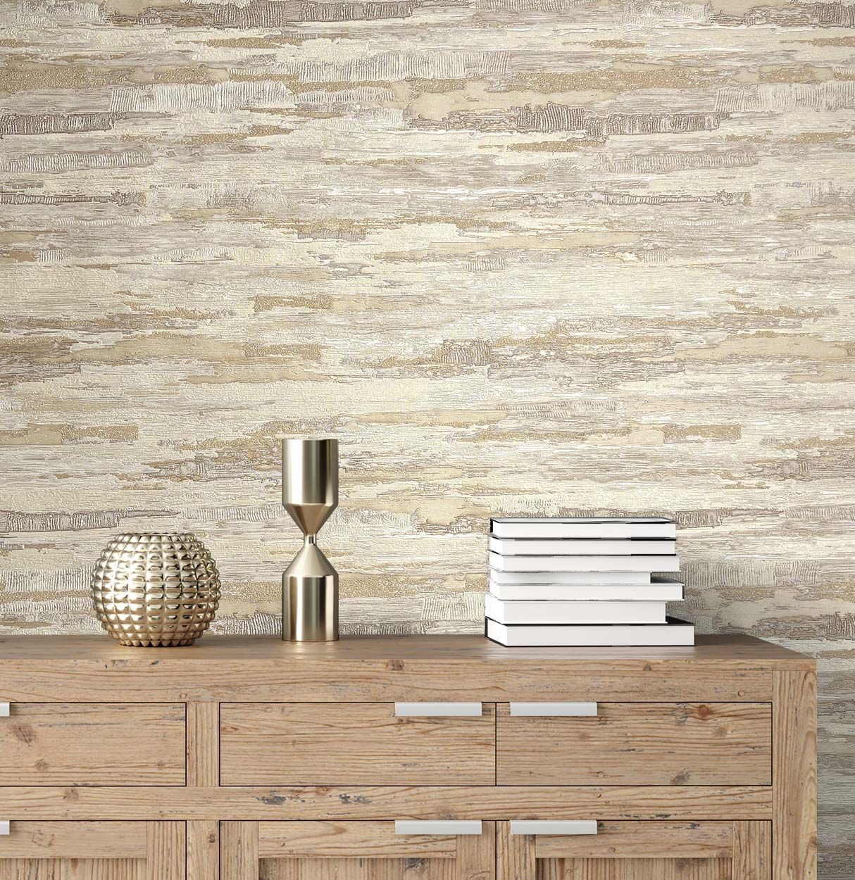 Vymura Gianni Plain Heavyweight Vinyl Wallpaper, Natural Beige