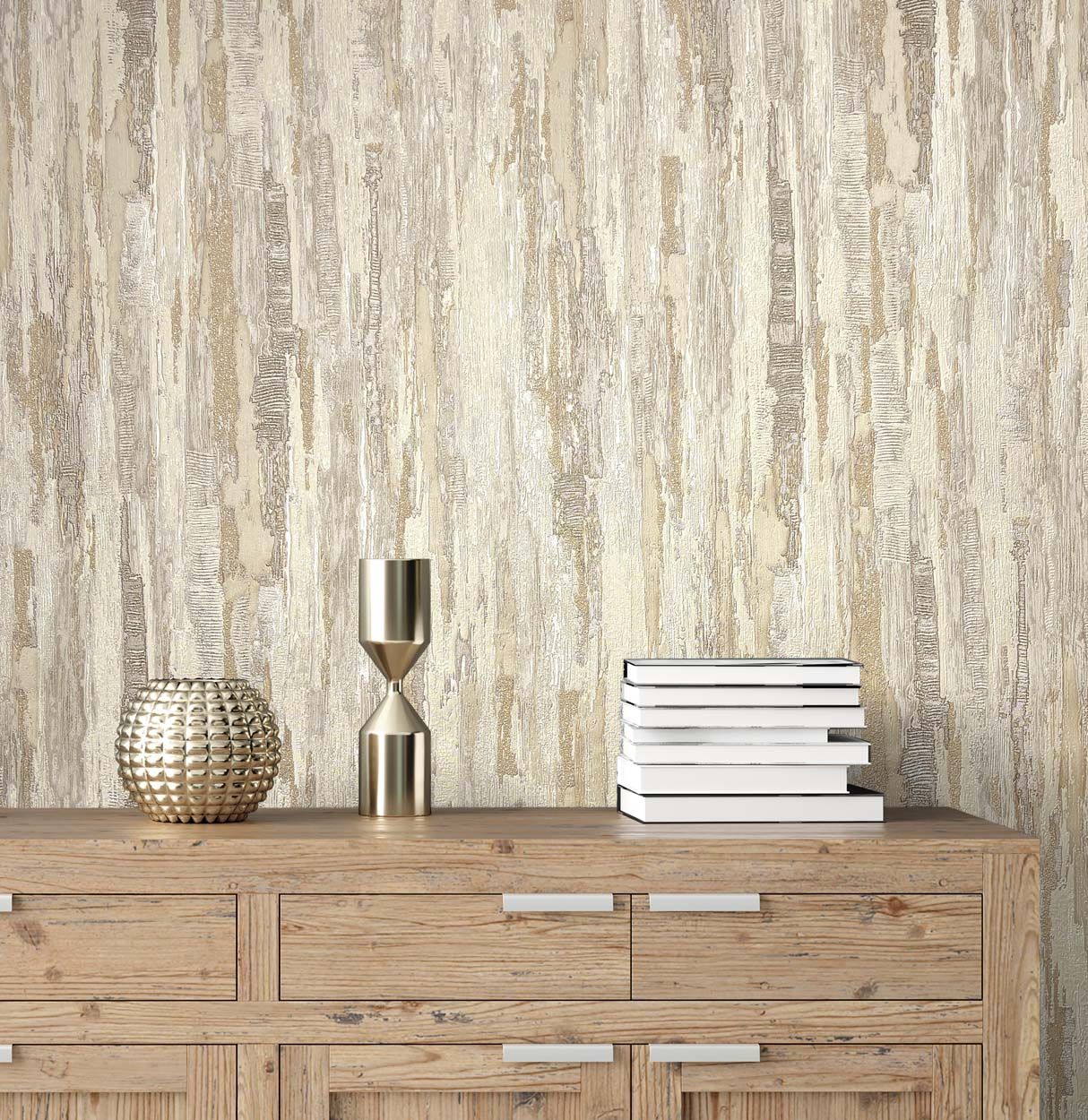Vymura Gianni Plain Heavyweight Vinyl Wallpaper, Natural Beige