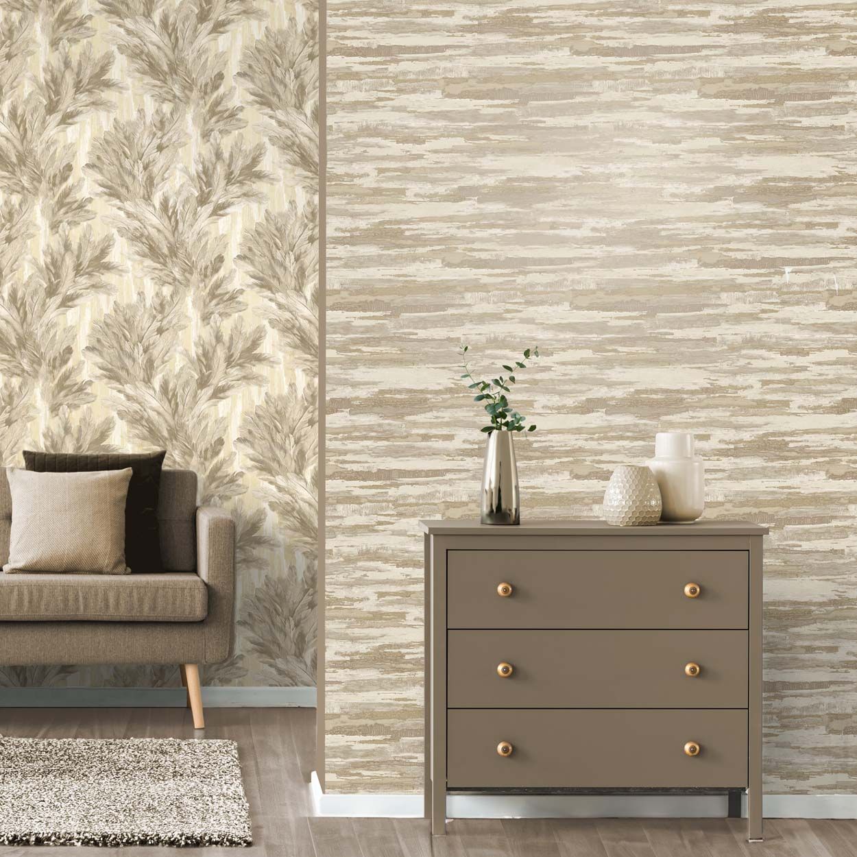Vymura Gianni Plain Heavyweight Vinyl Wallpaper, Natural Beige