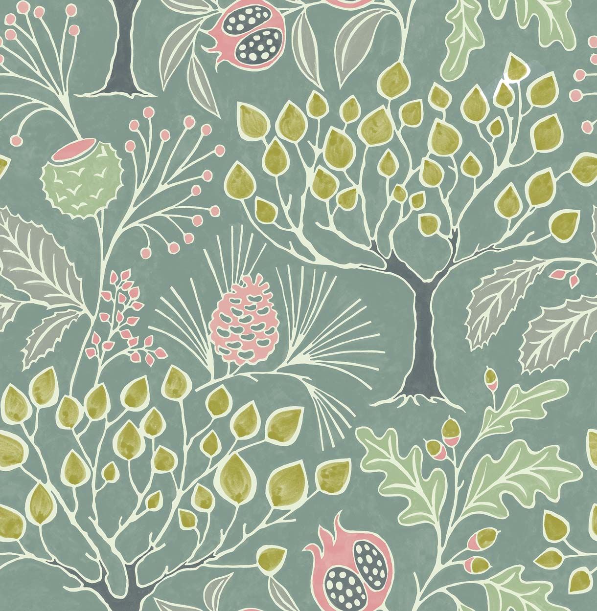 NuWall Groovy Garden Peel & Stick Wallpaper, Green