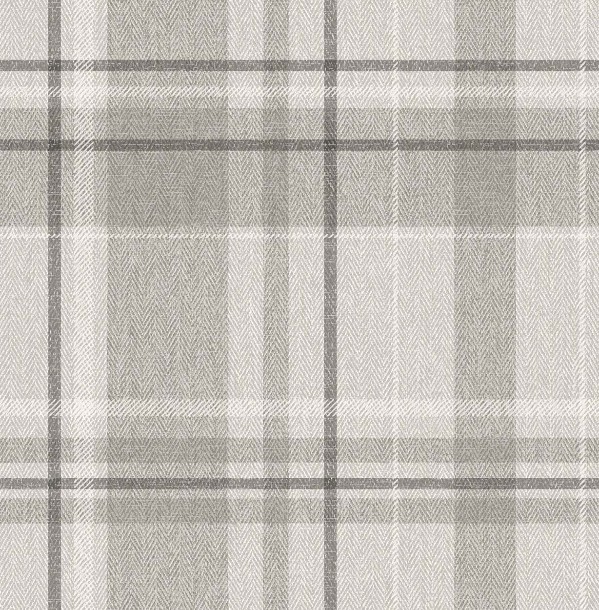Crown Harris Check Luxury Textured Wallpaper, Soft Grey