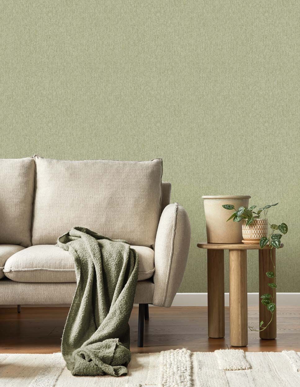 Crown Harris Texture Luxury Textured Wallpaper, Green