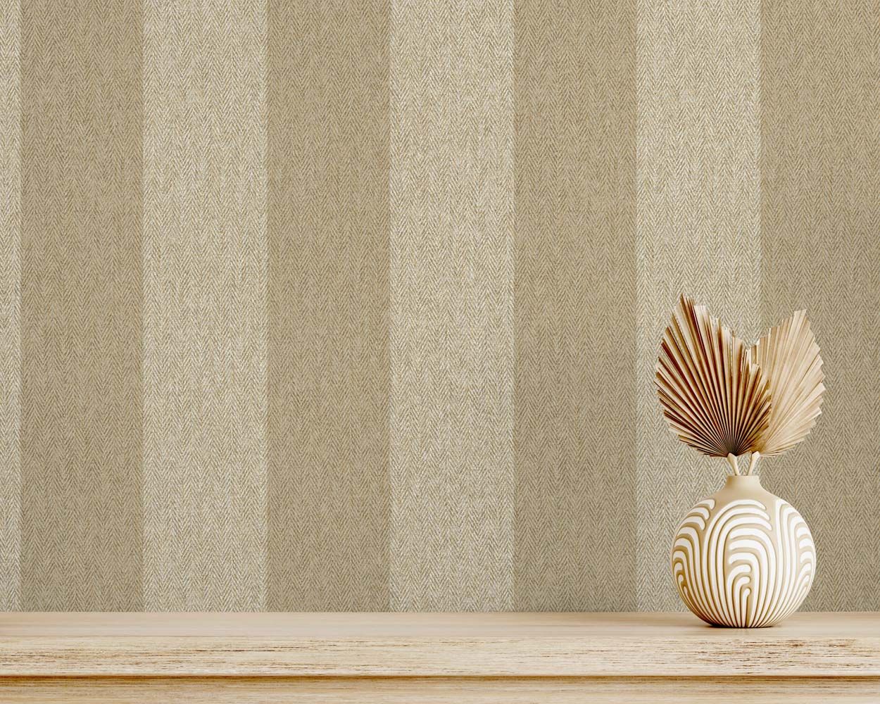 Crown Harris Stripe Luxury Textured Wallpaper, Natural