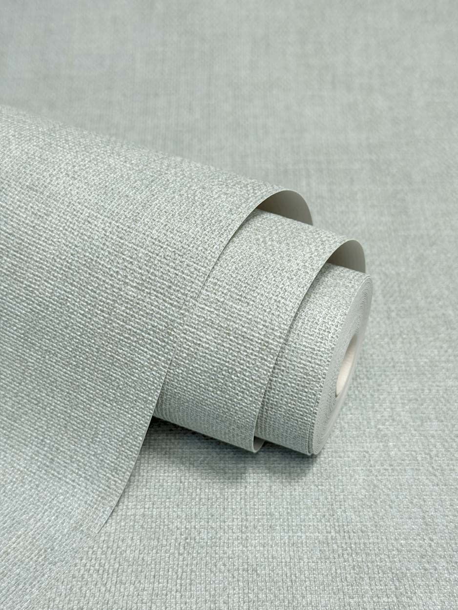 Vymura Hessian Plain Wallpaper, Mineral Blue