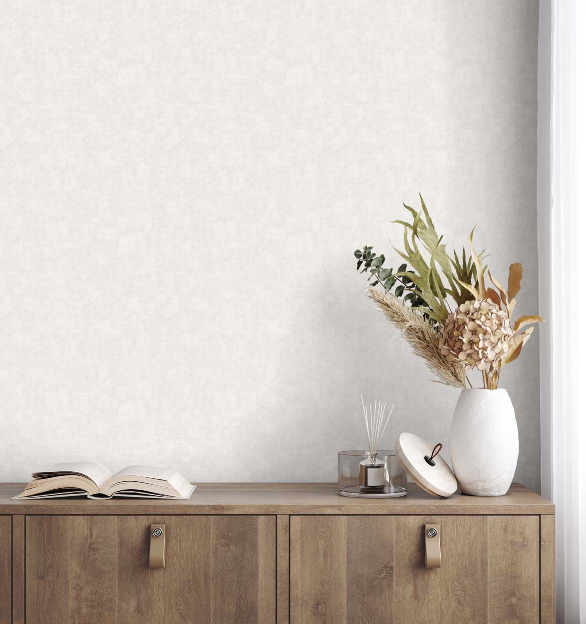 Vymura Hessian Vinyl Wallpaper, Off White