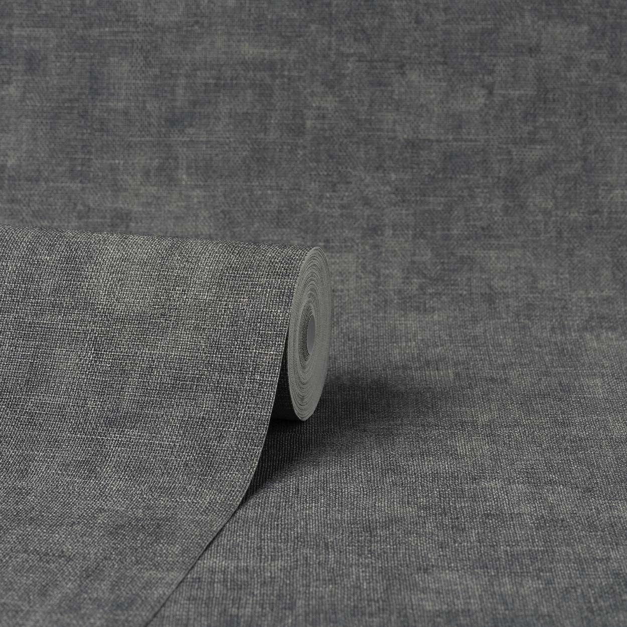 Vymura Hessian Vinyl Wallpaper, Charcoal