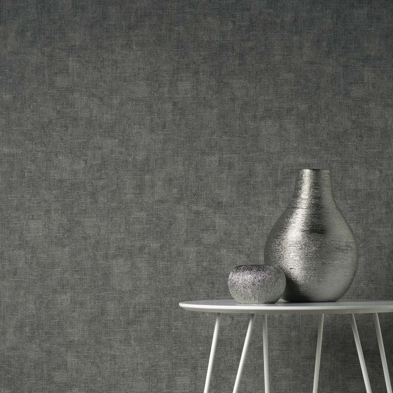 Vymura Hessian Vinyl Wallpaper, Charcoal