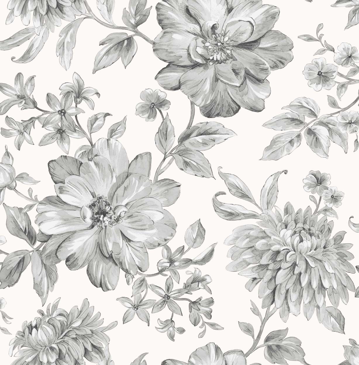 Fine Decor Isabella Floral Wallpaper, Grey