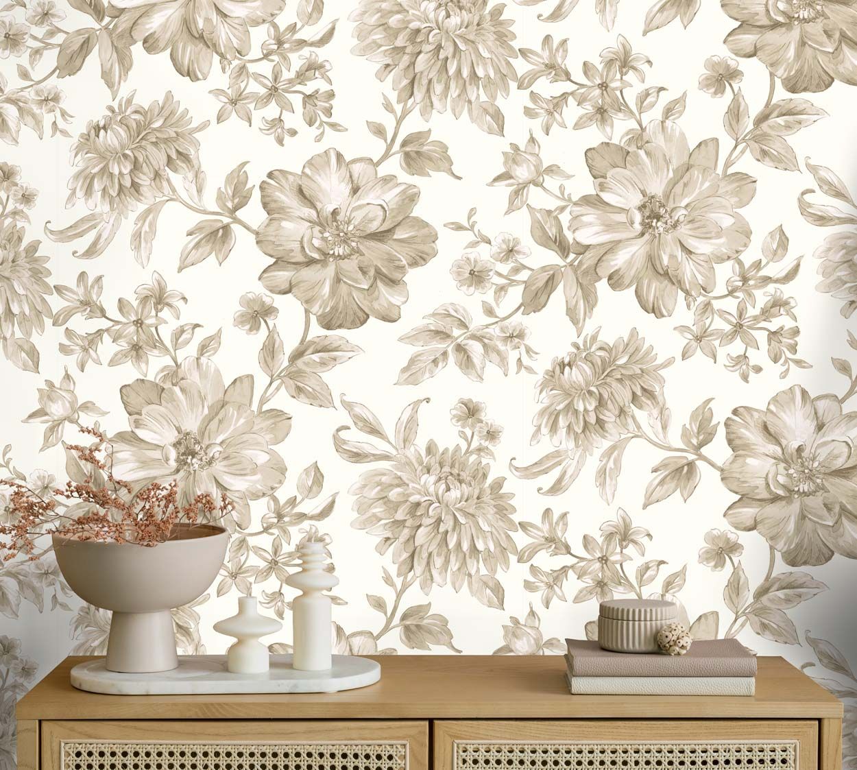 Fine Decor Isabella Floral Wallpaper, Natural